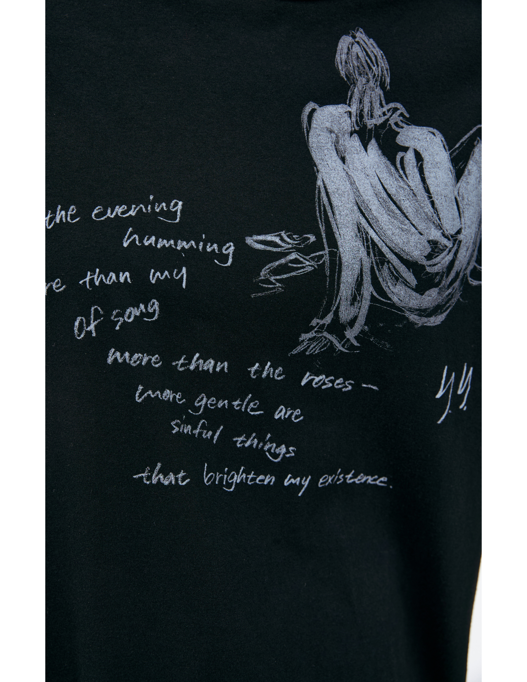 Yohji Yamamoto Black Printed Longsleeve In Black