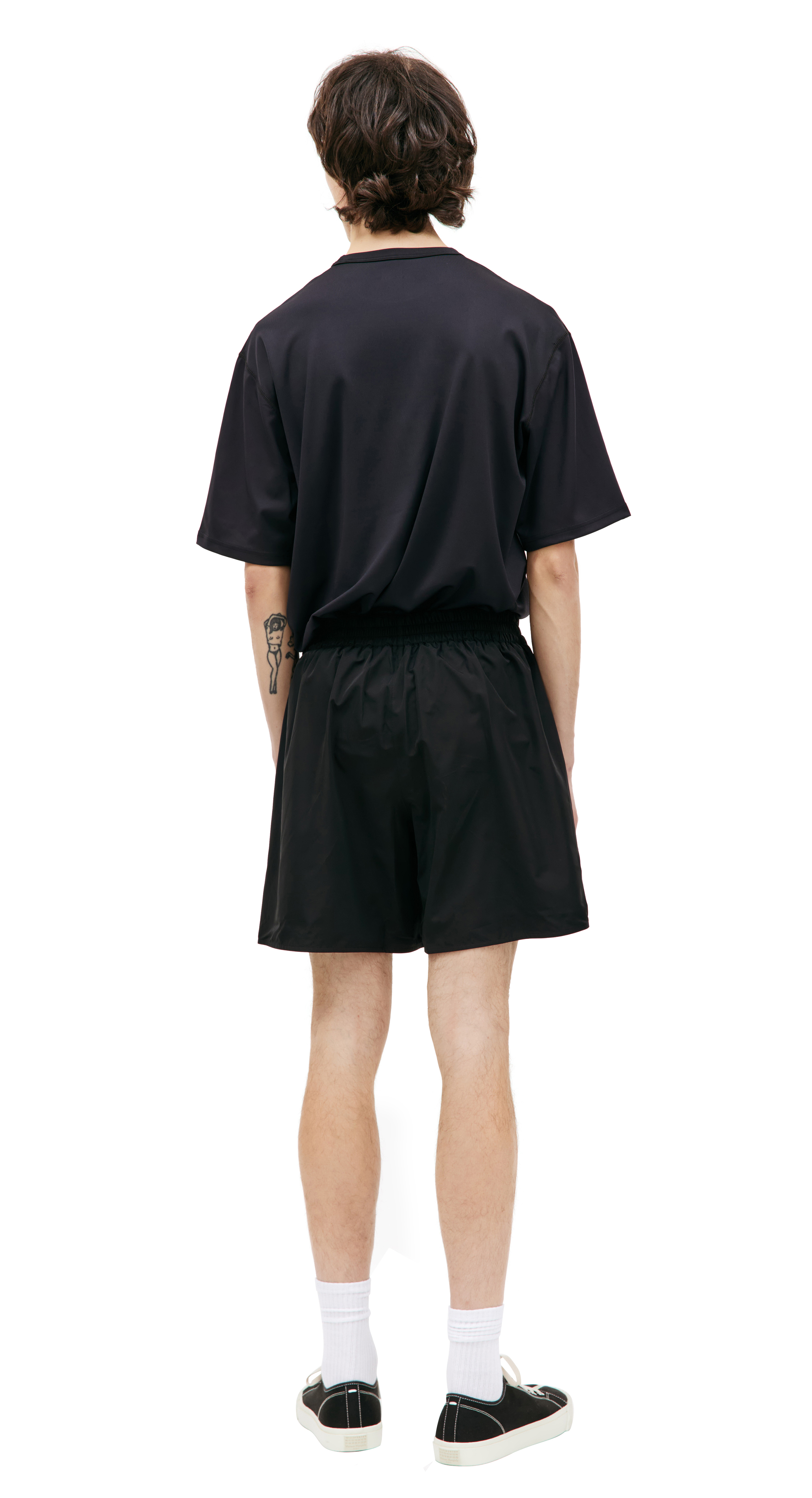 Buy Jil Sander men black printed swim shorts for $555 online