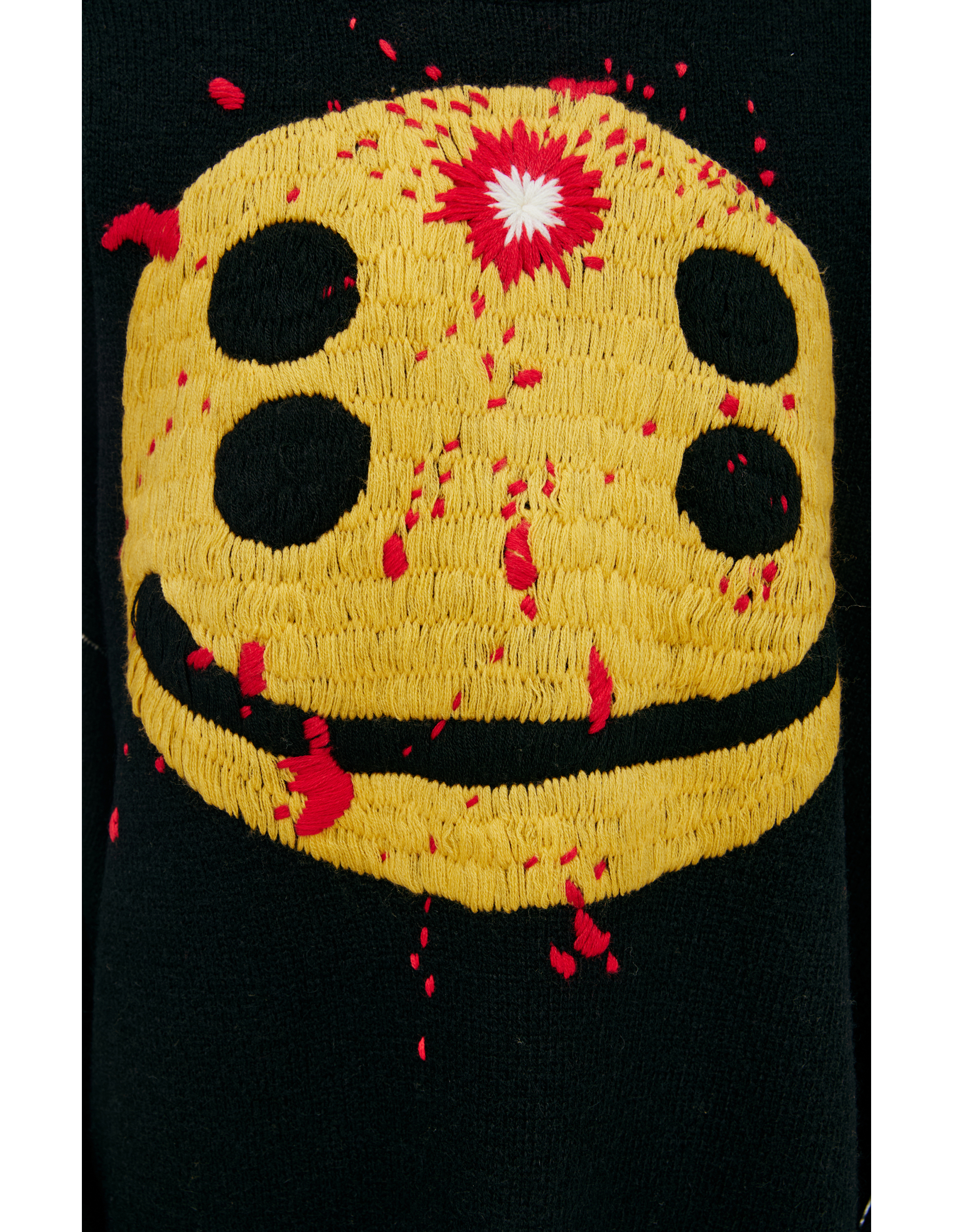 Saint Mxxxxxx Embroidered Knit Sweater In Black