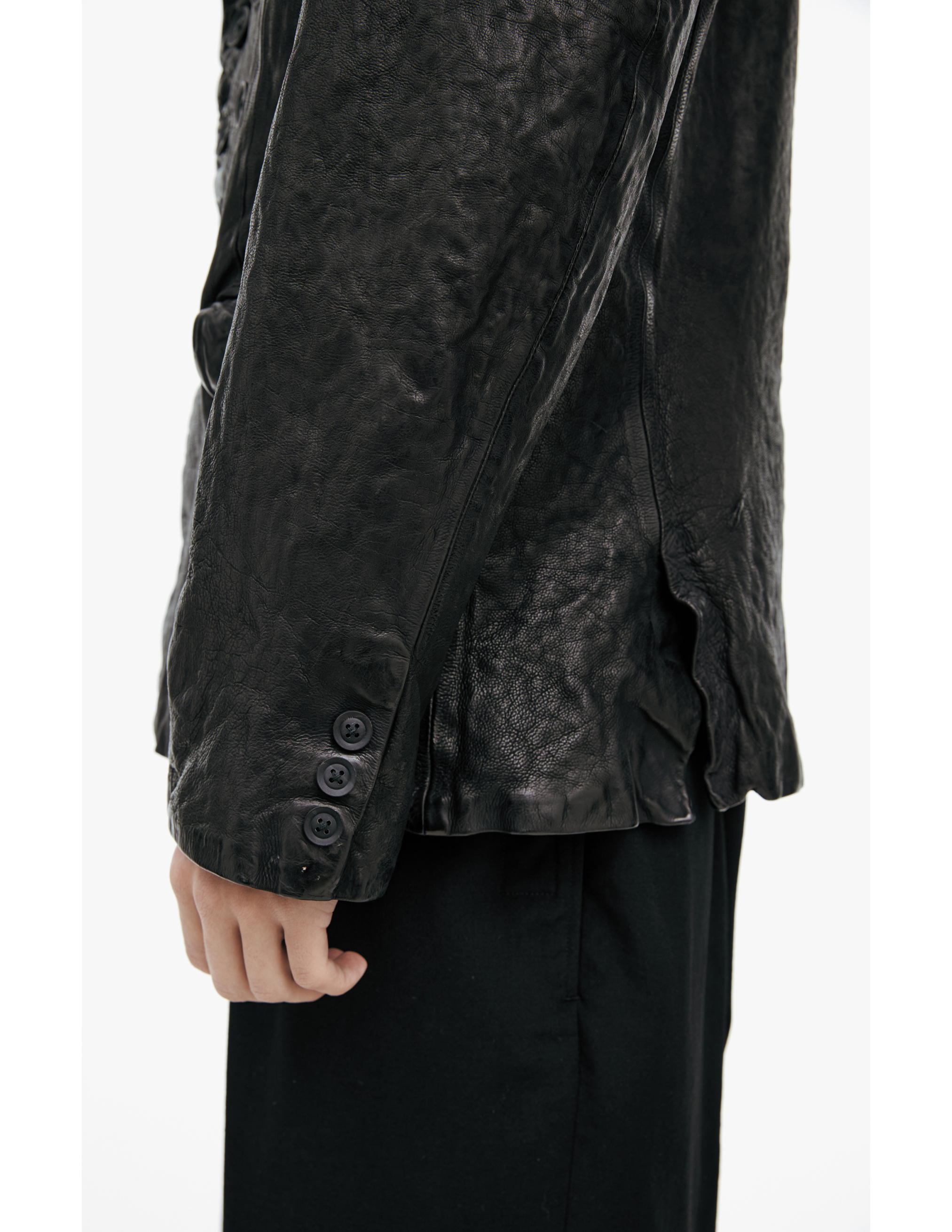 Yohji Yamamoto Leather Jacket With Buttons