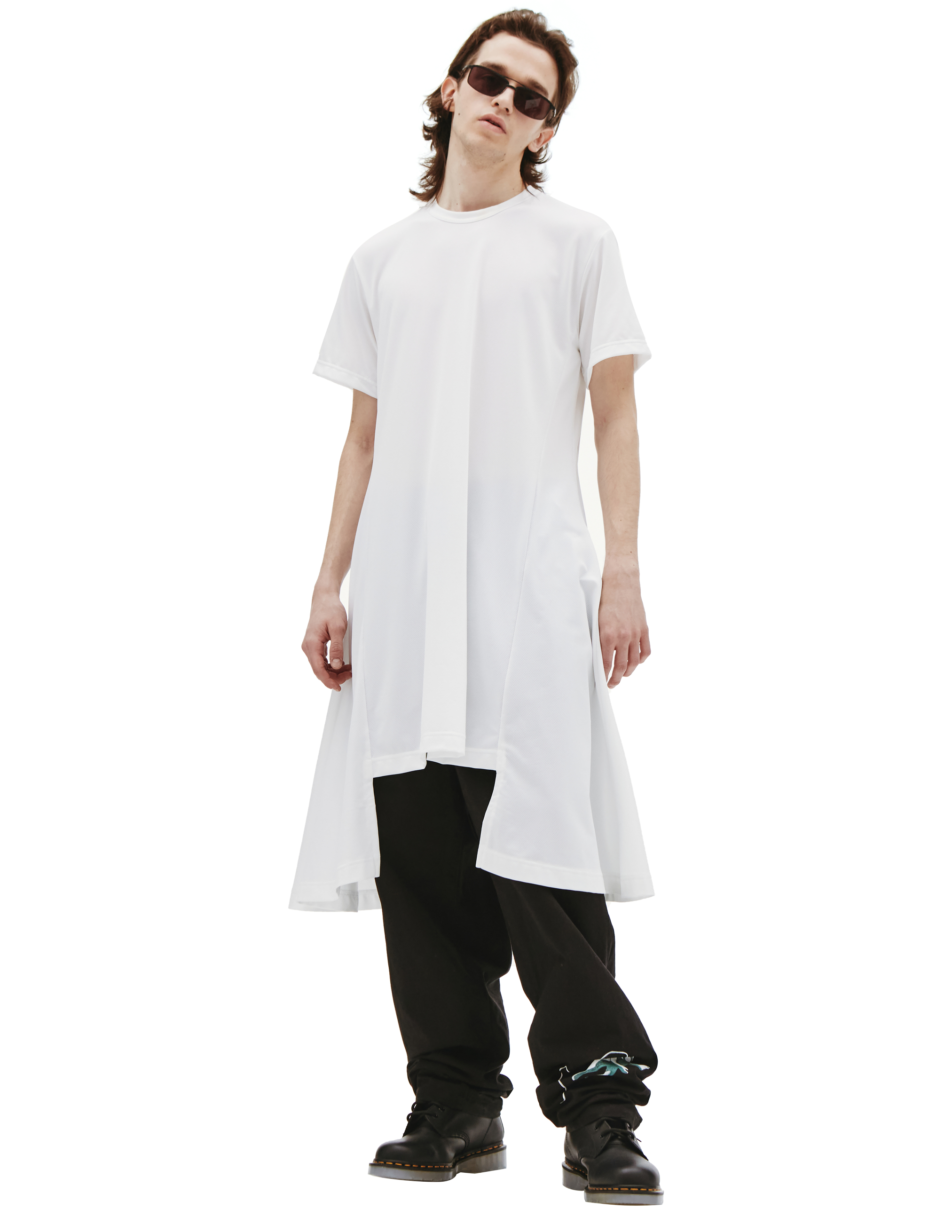 Comme des Garcons Homme plus Asymmetric t-shirt featuring botanical print