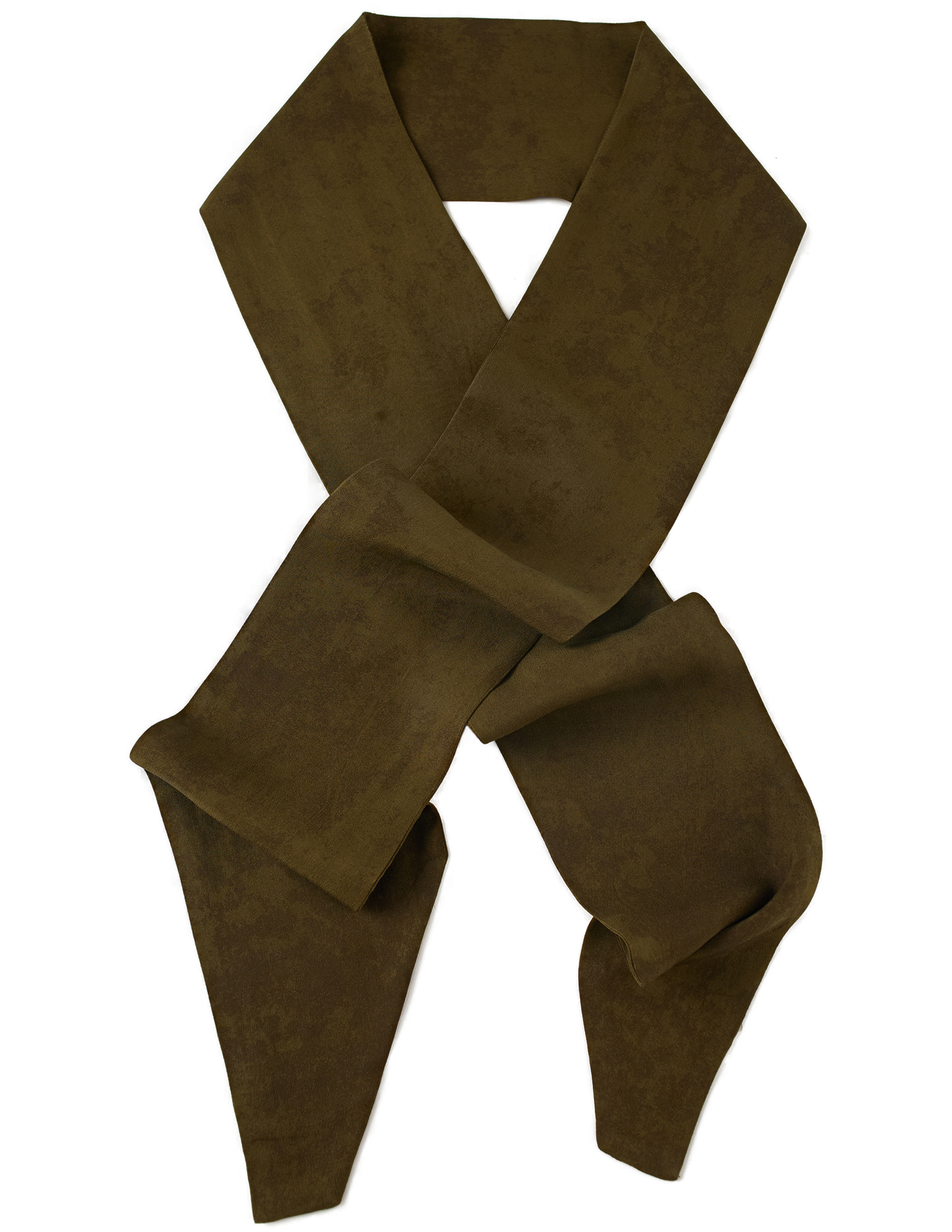 Ziggy Chen Brown Silk Scarf In Brown