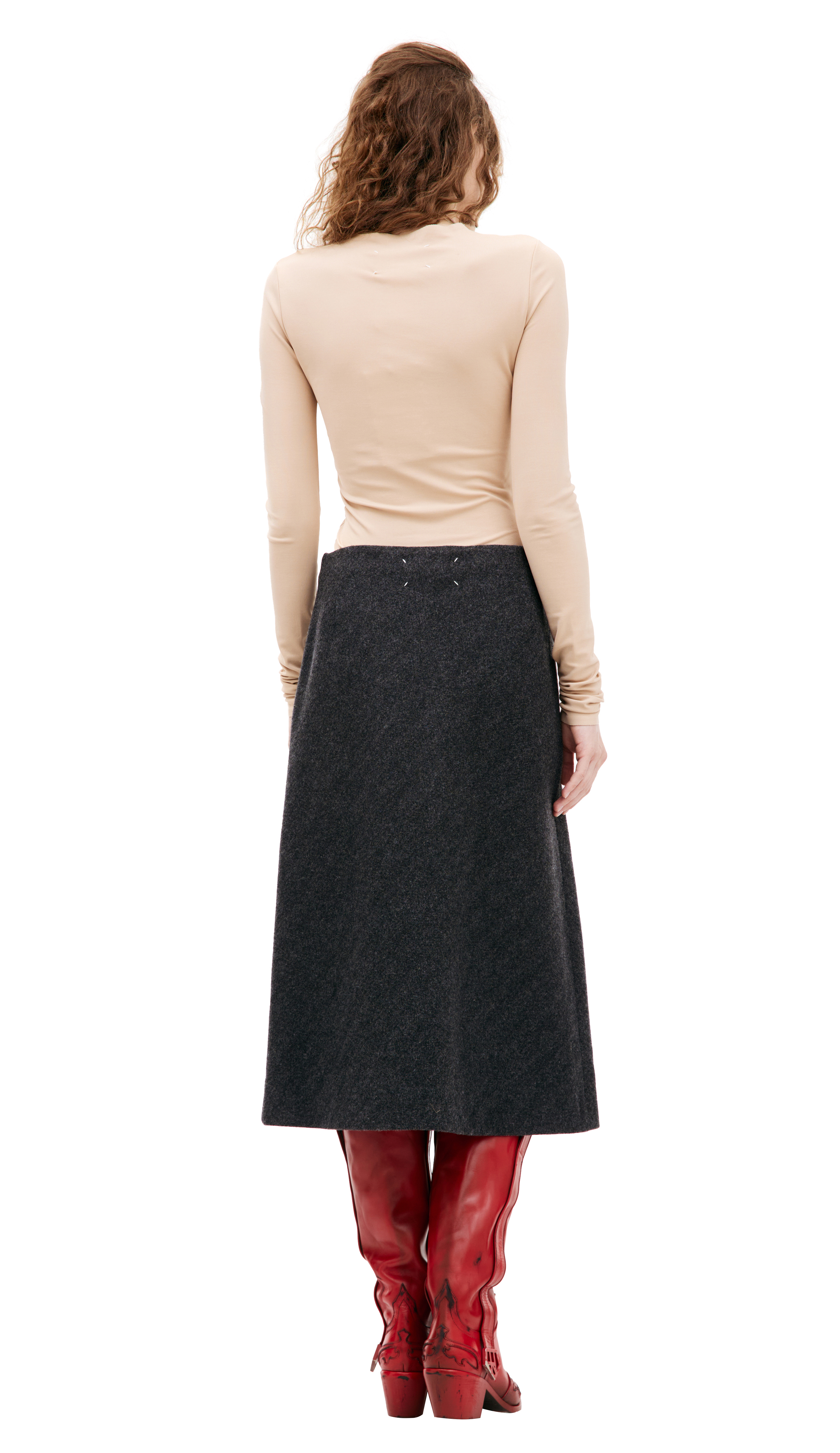 スカート MAISON MARGIELA Women Mid Skirts S51ME0038 M35344816 Grey Maison Margiela: Women's Midi Skirt (Grey) | DSMNY E-SHOP
