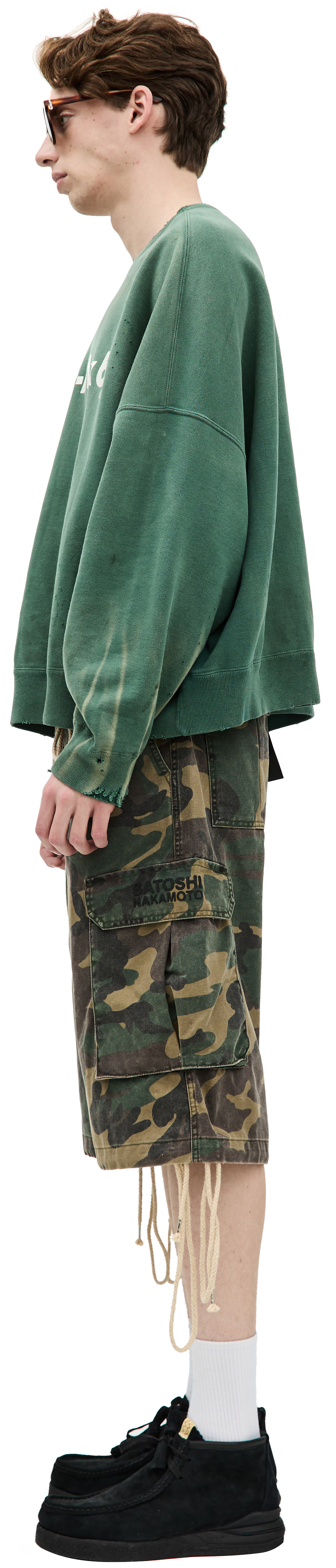 [GRAVER]★24FW★韓国人気★MULTI PRINTING SWEATSHIRT Buy Saint Mxxxxxx men green 'youth' print sweatshirt for