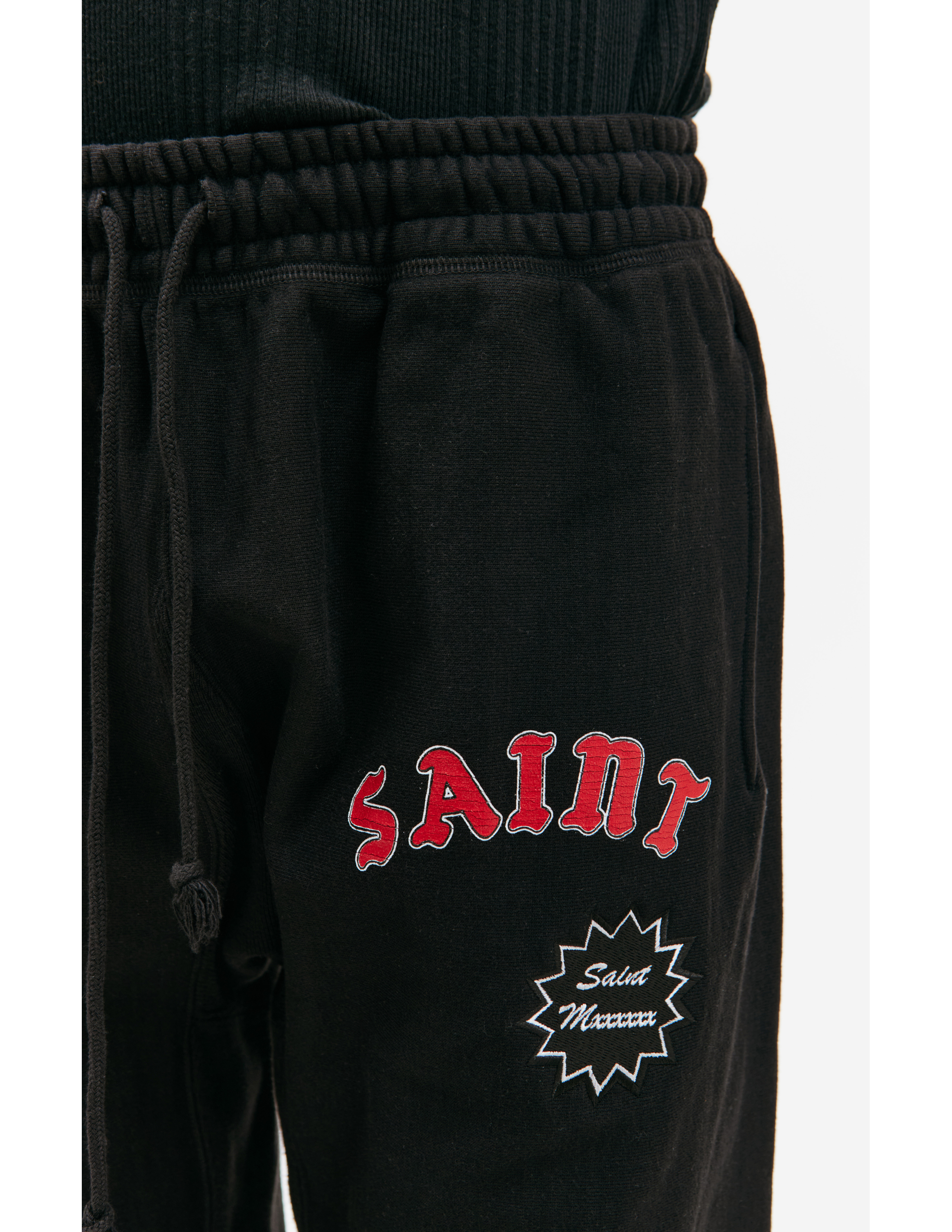 Shop Saint Michael Logo Printed Sweatpants In Black