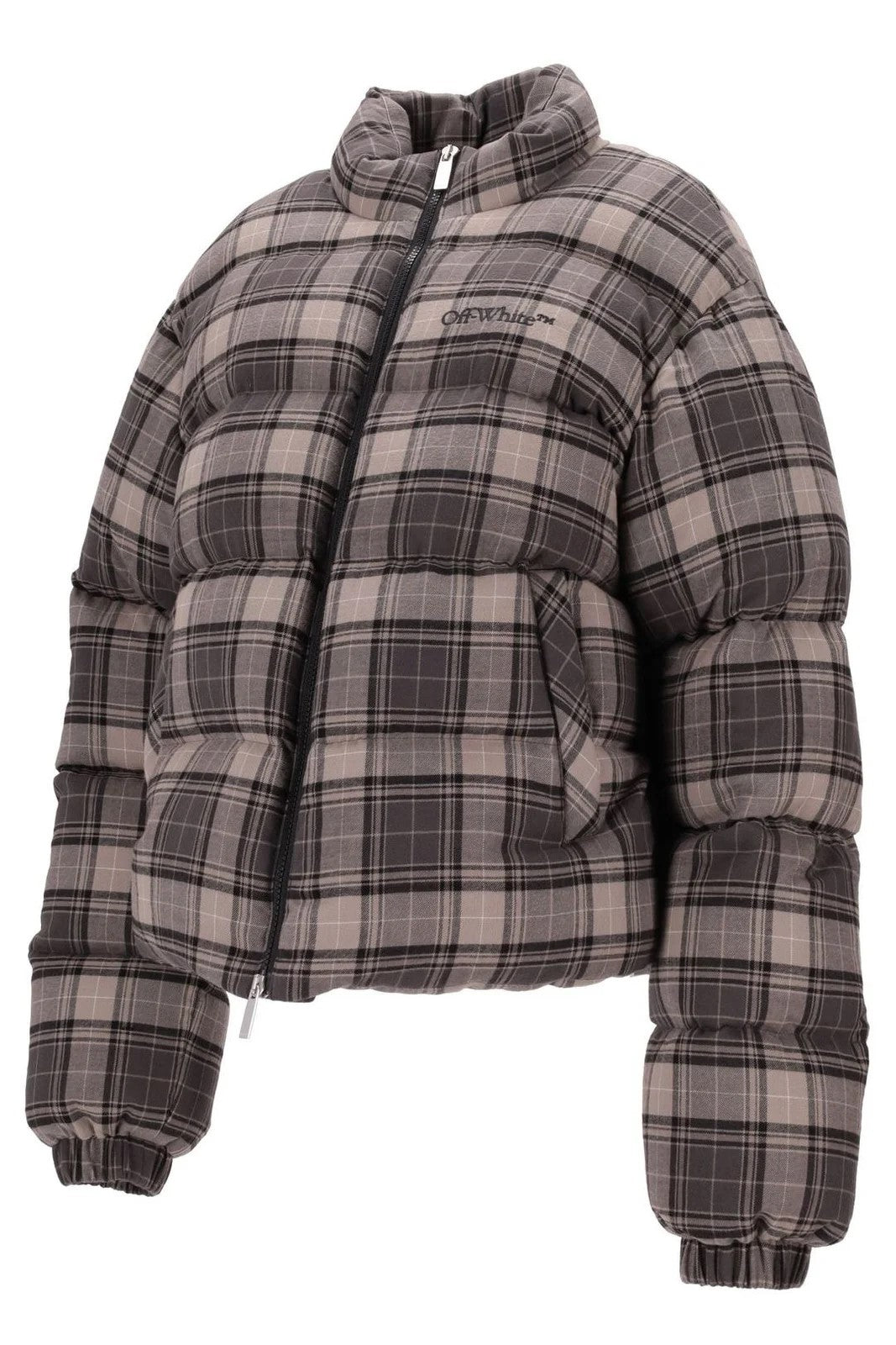 Buy Off White men spray arr check flan down jacket for $792 online