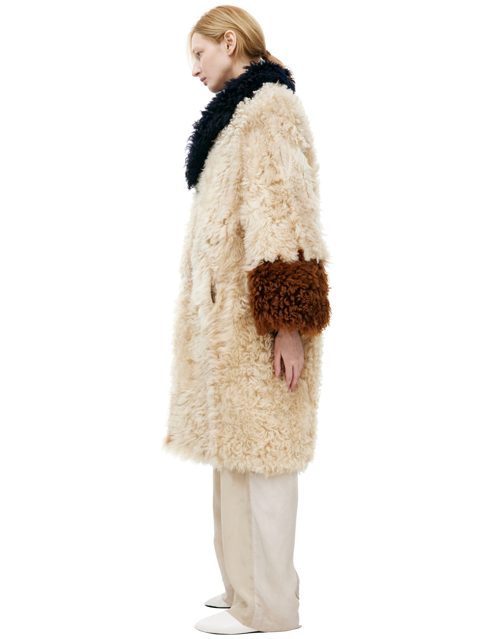 Marni Combination Coat In Beige