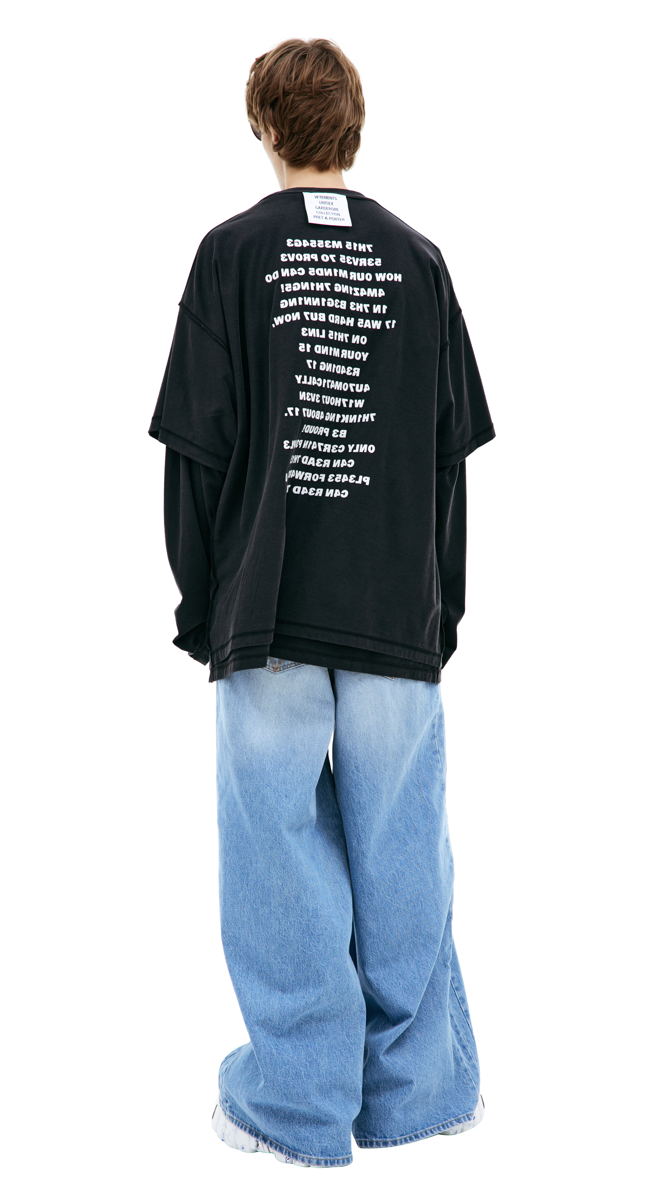 Buy VETEMENTS men black 'brain power' longsleeve for €571
