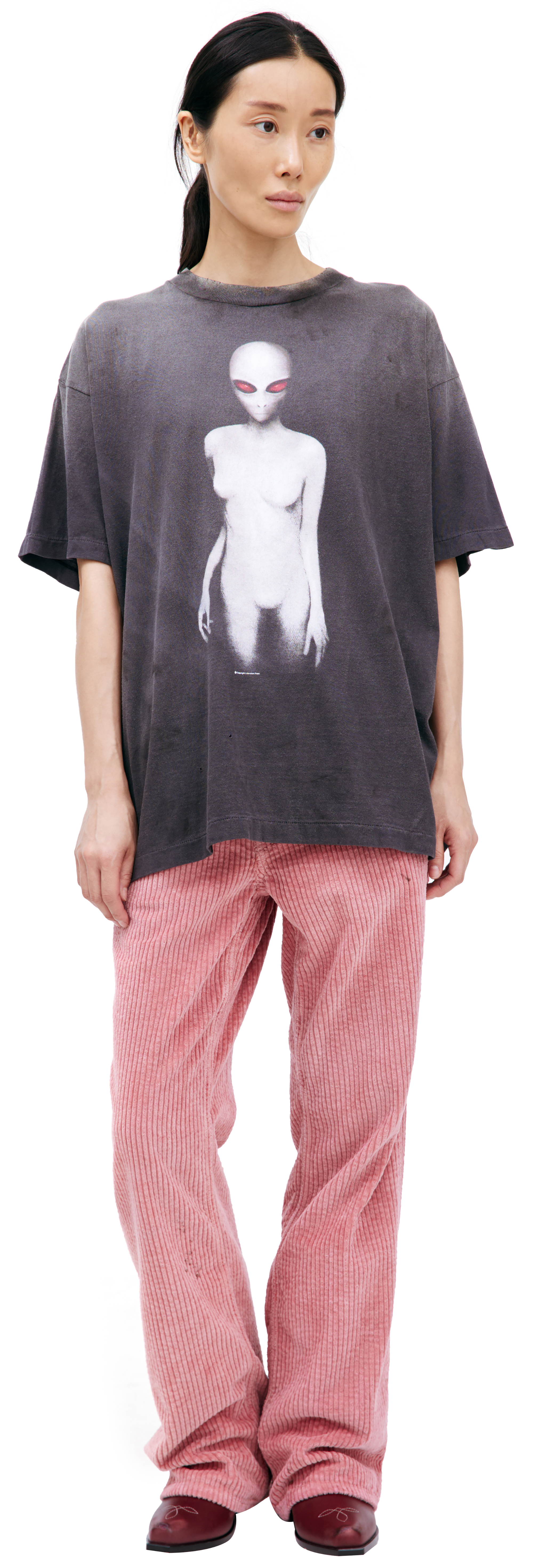 Buy Saint Mxxxxxx women grey print t-shirt for $318 online on SV77