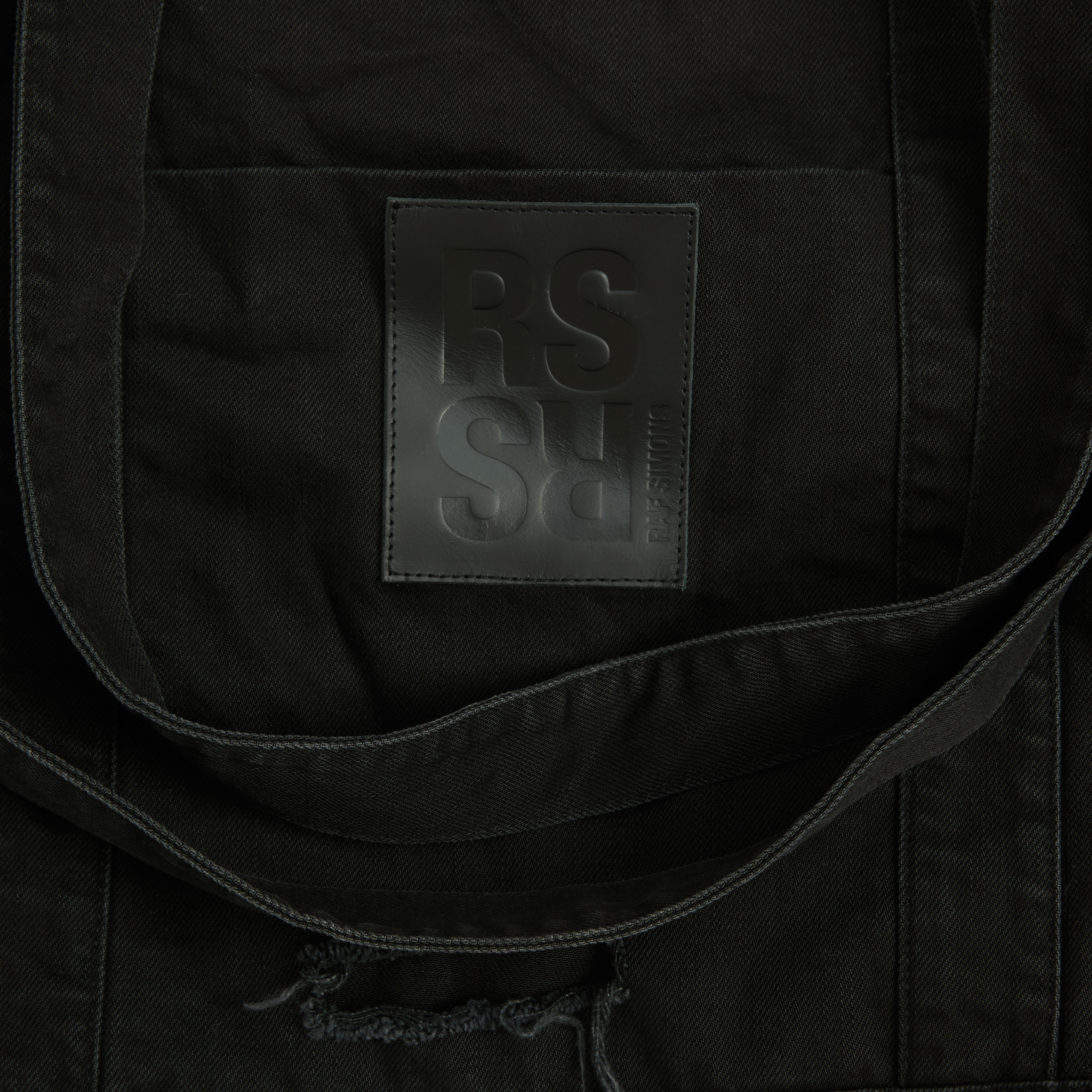 Shop Raf Simons Ripped Logo Shopper Bag In Black