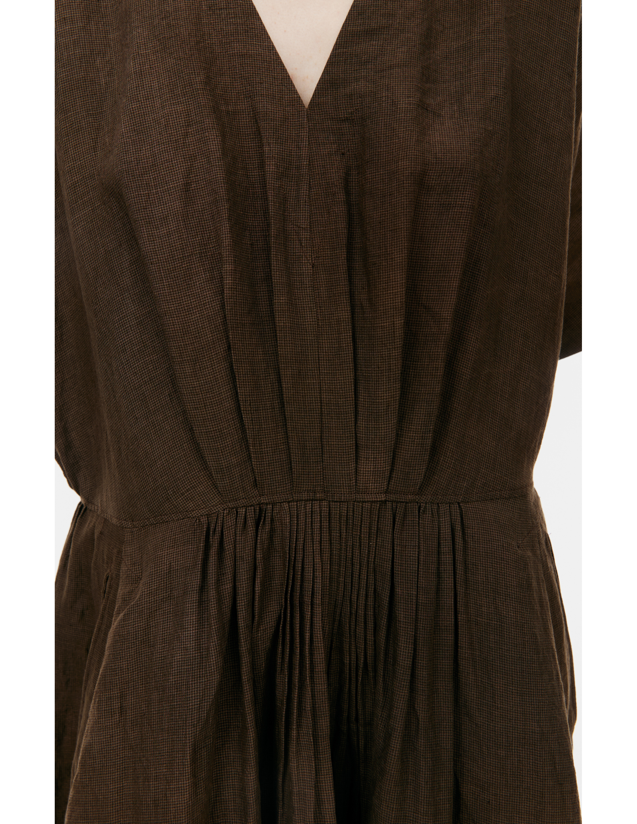 Shop Ziggy Chen Brown Linen Dress