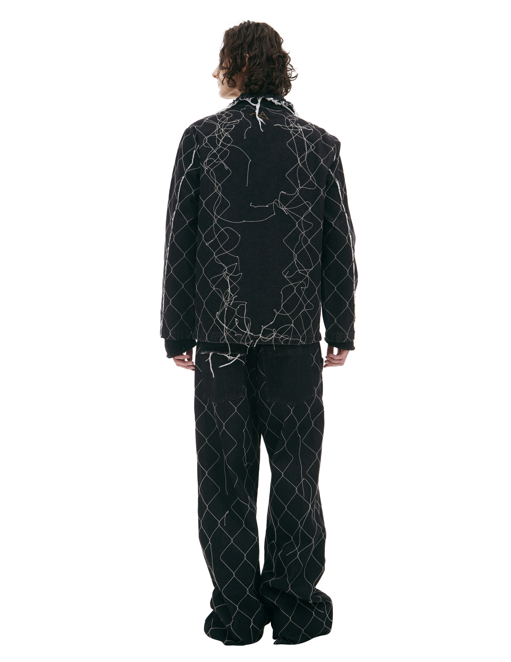 Airei Jacket With Asymmetrical Threads In Black