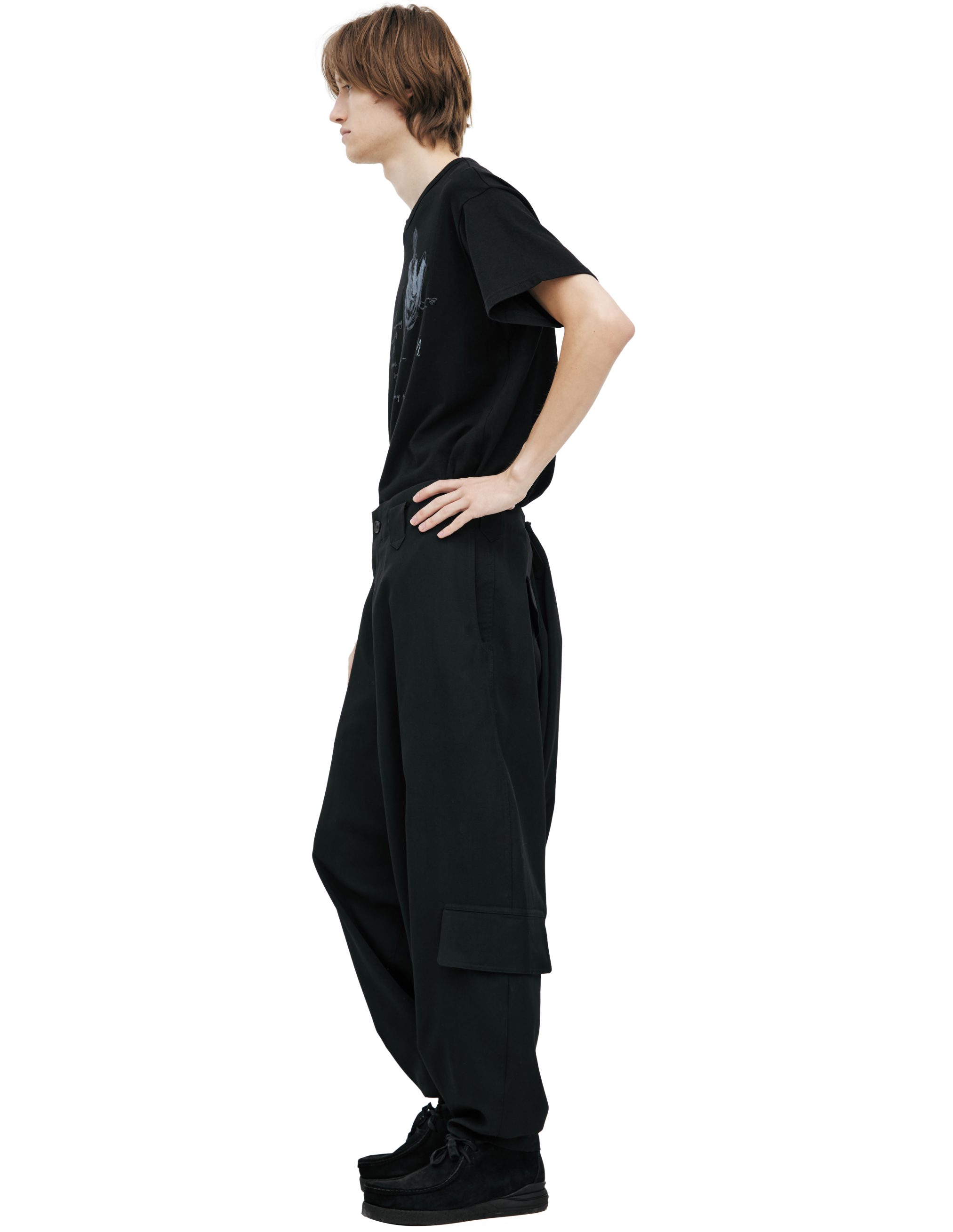 Yohji Yamamoto Black Wool Trousers In Black