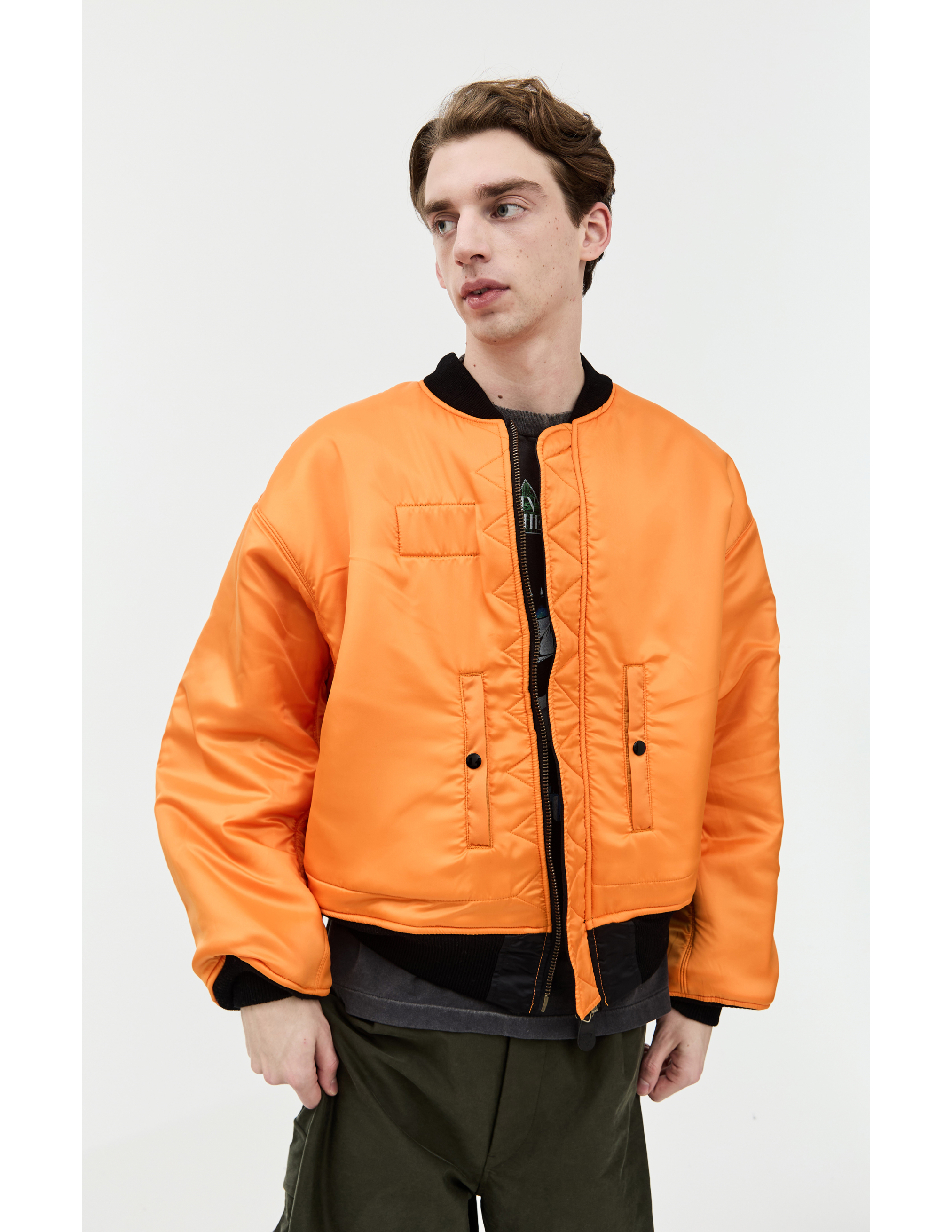 Saint Mxxxxxx Two-way Zippered Bomber In Black