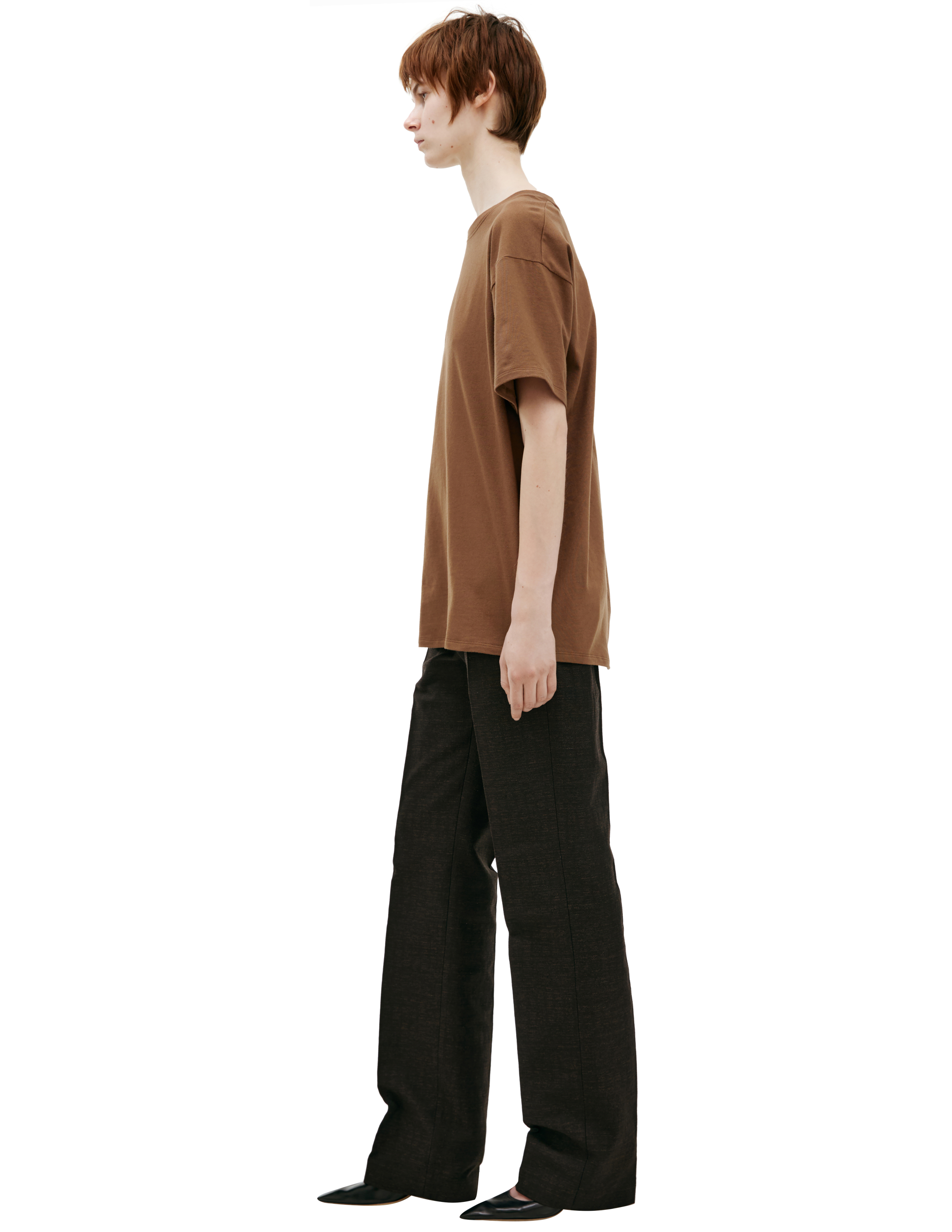 The Row Tori Cotton-jersey T-shirt In Brown