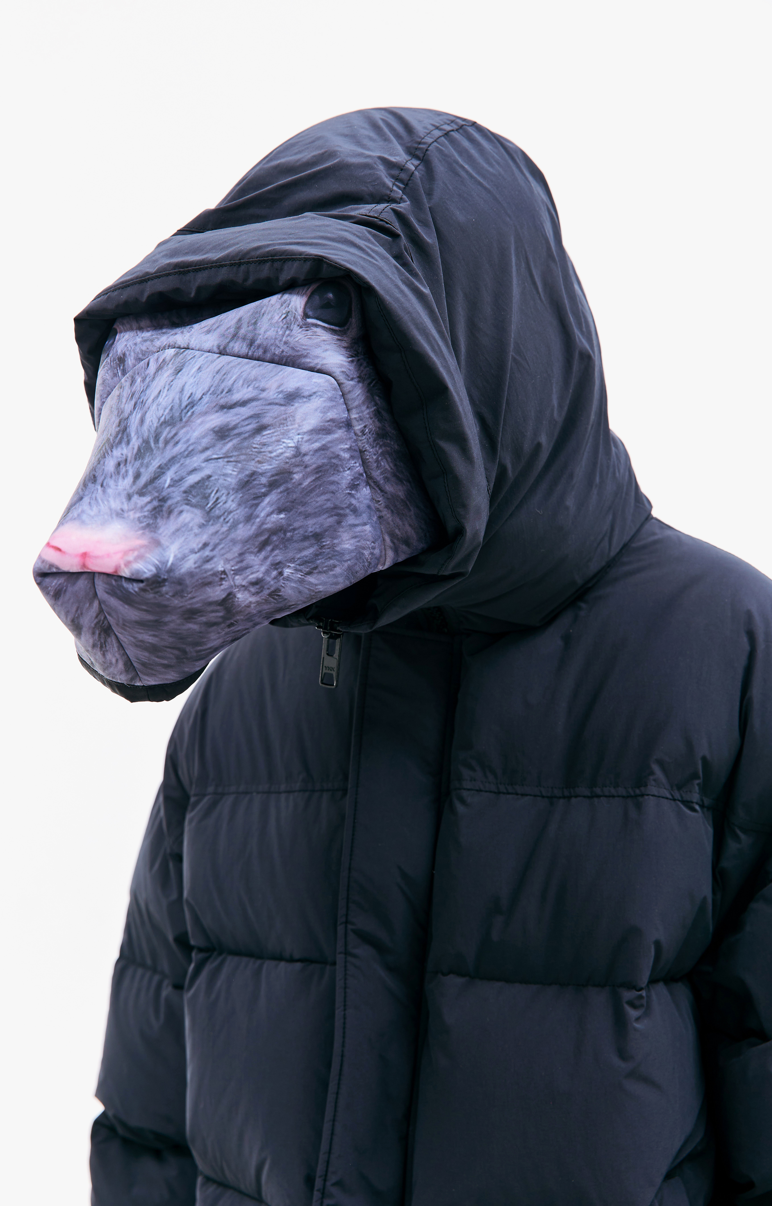 Buy Doublet men navy blue animal motif-hoodie down jacket for