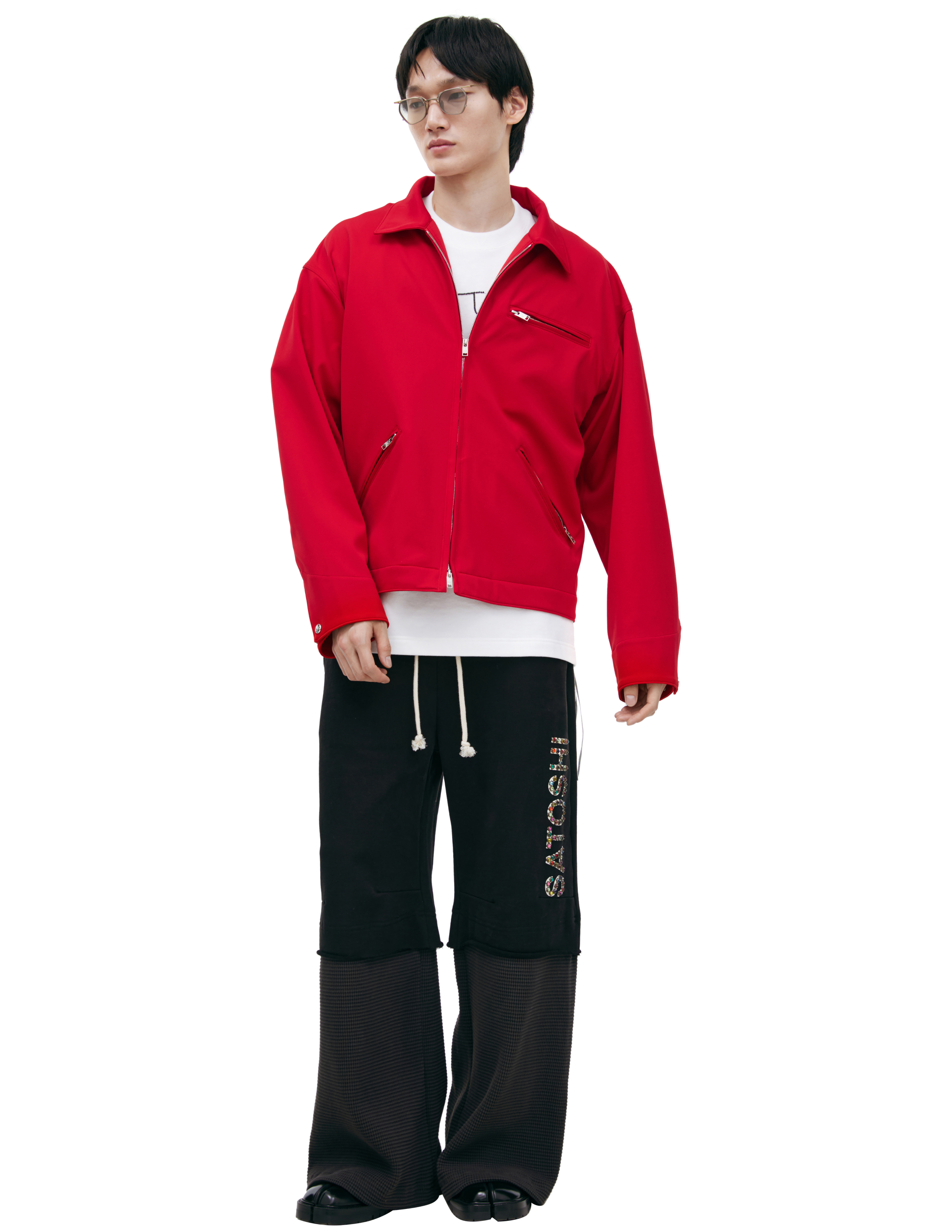 MASTERMIND WORLD Men's Jersey Detroit Jacket in Red, Size Large