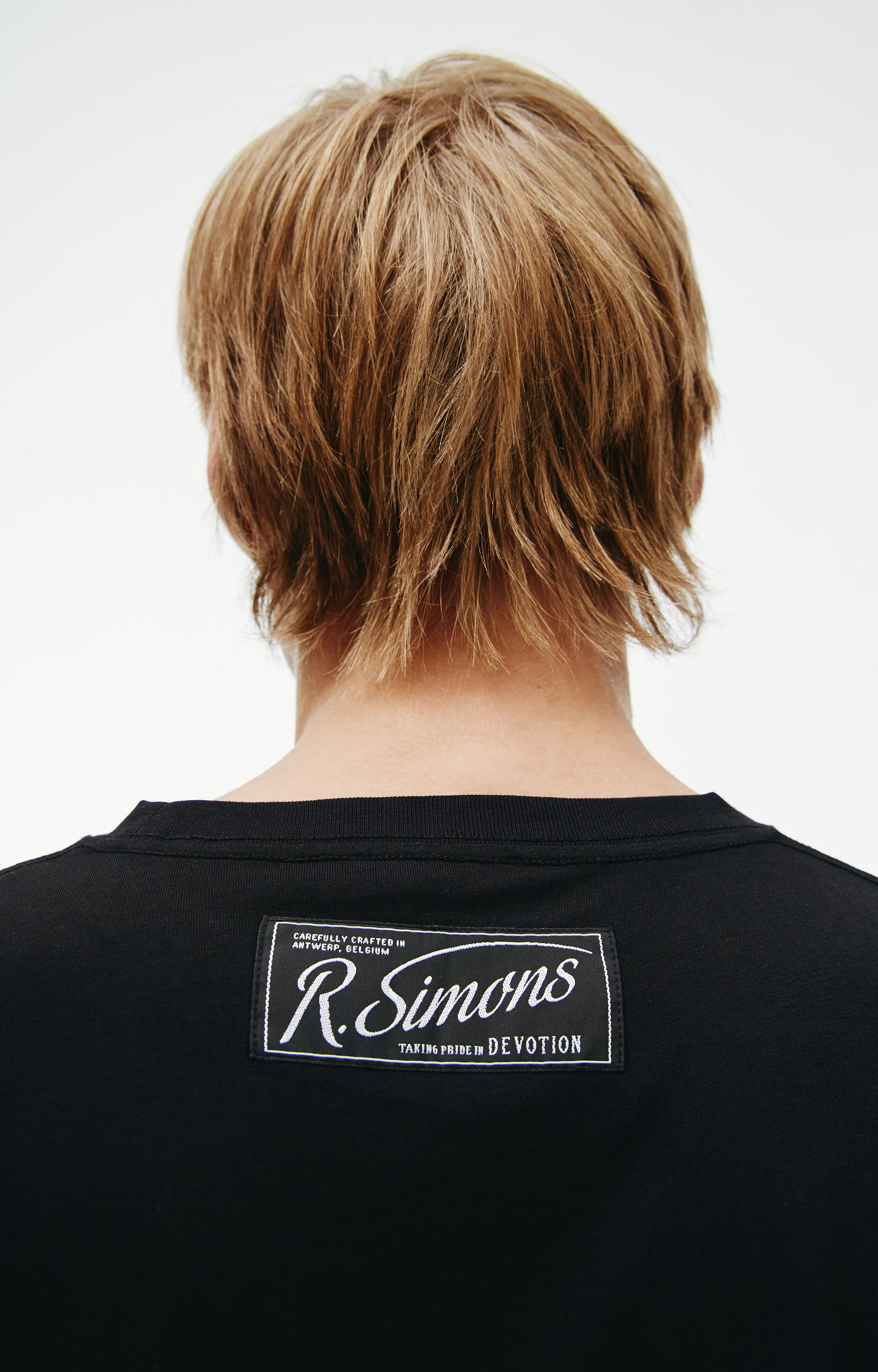 Buy Raf Simons men black oversized t-shirt with printed pocket for
