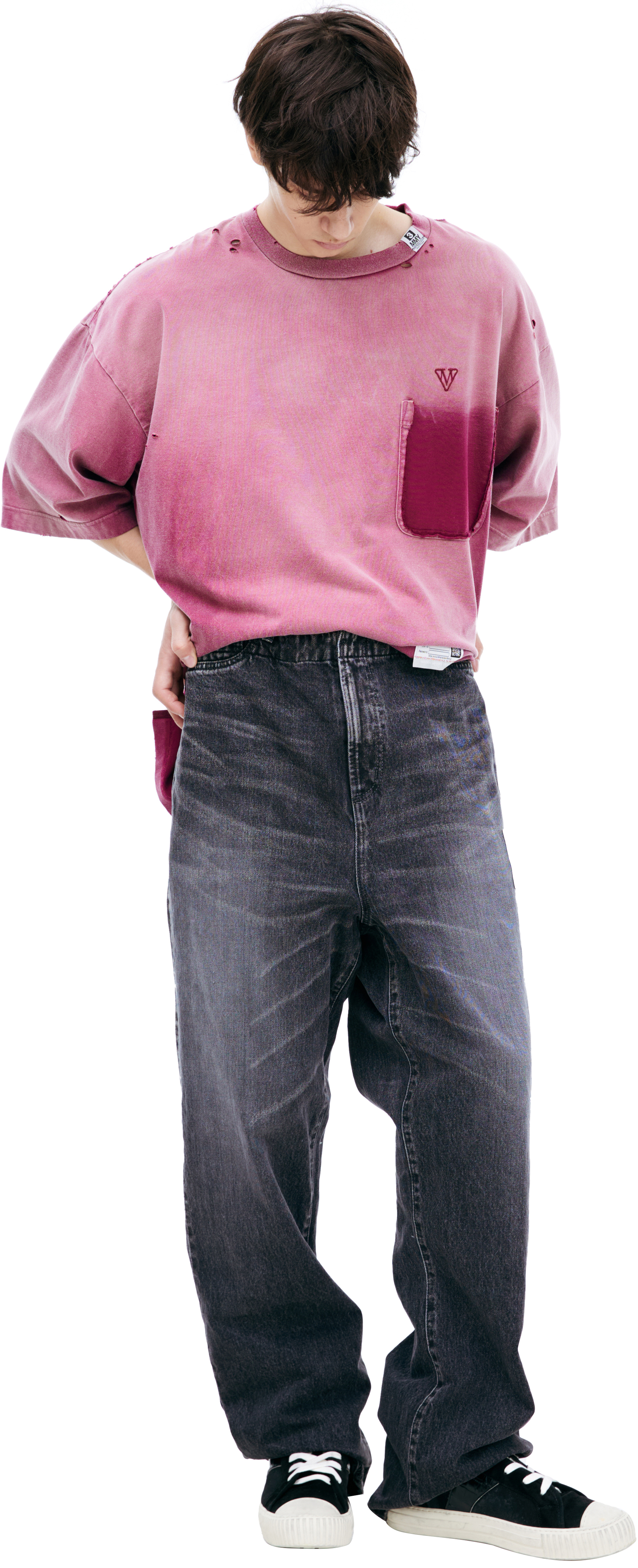 Buy Maison Mihara Yasuhiro men grey scuffed jeans for $630 online