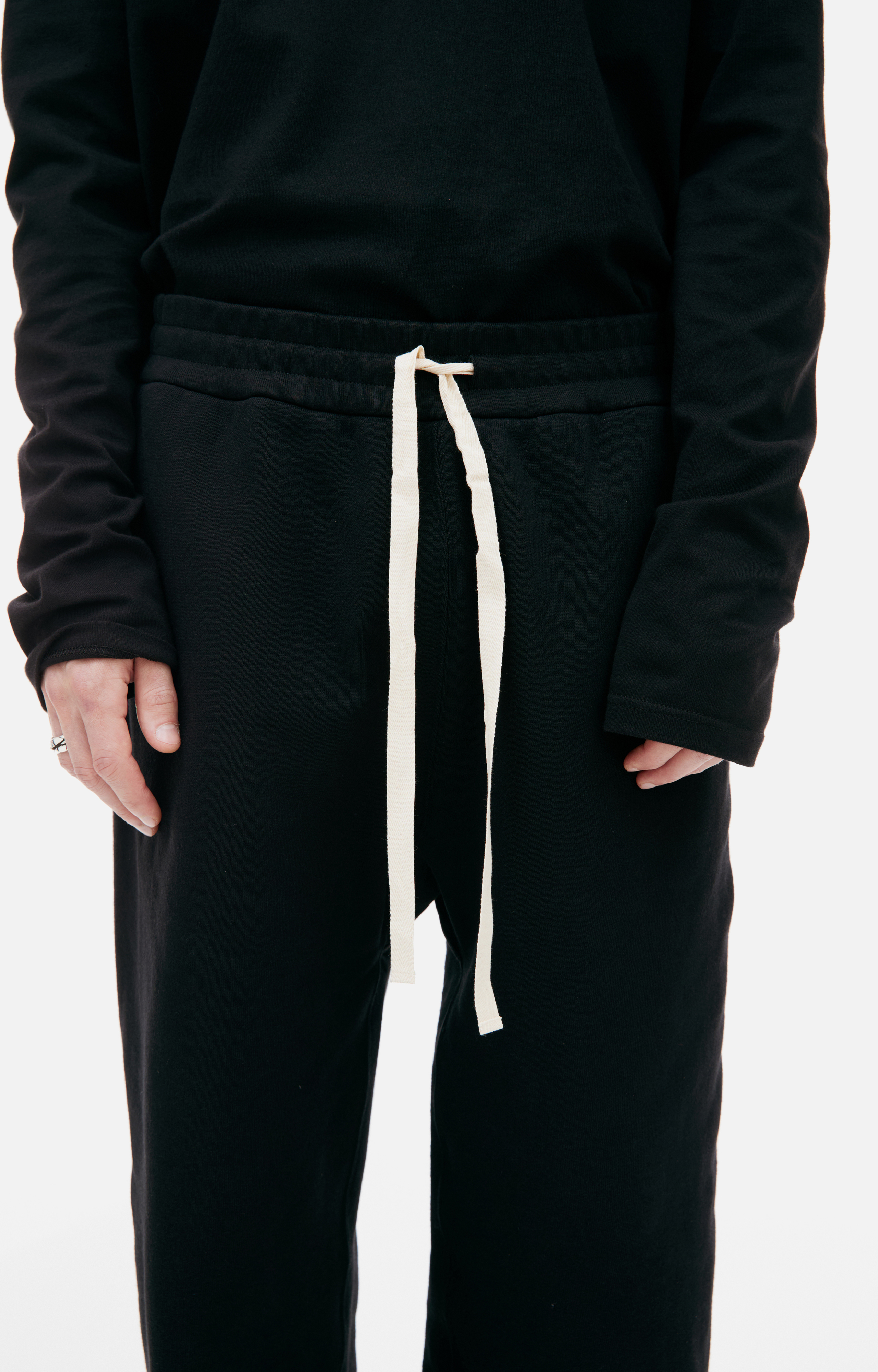 Buy Jil Sander men black cotton sweatpants for $366 online
