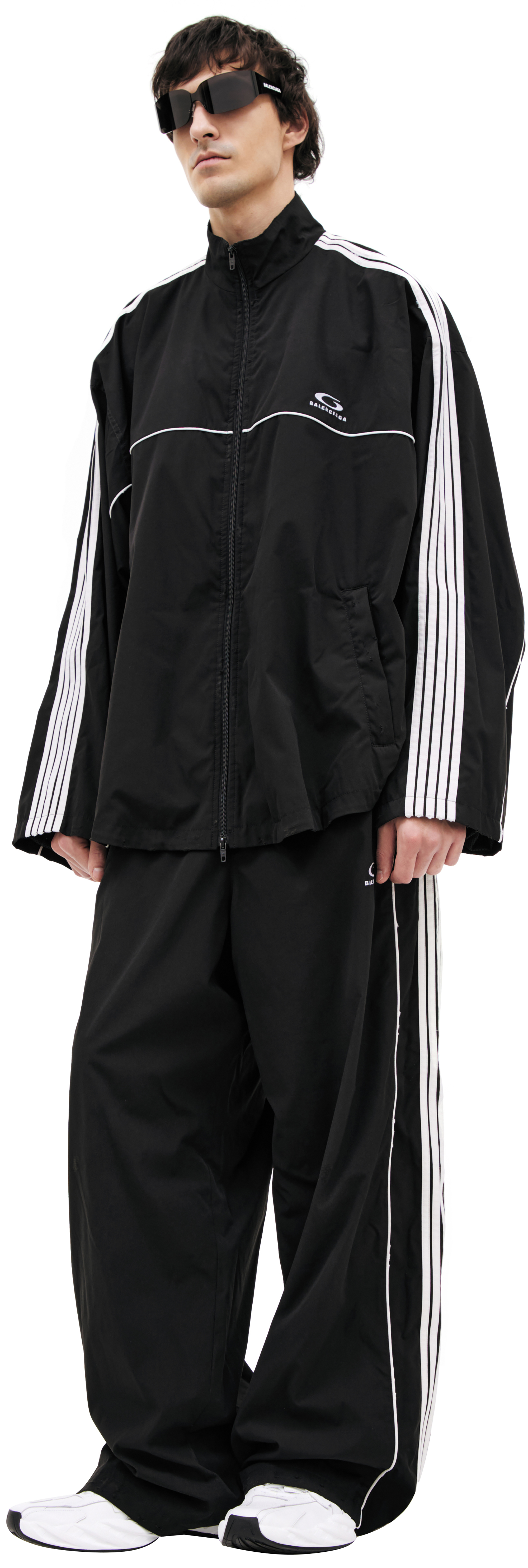 Buy Balenciaga men black jacket with stripes for $2,615 online on