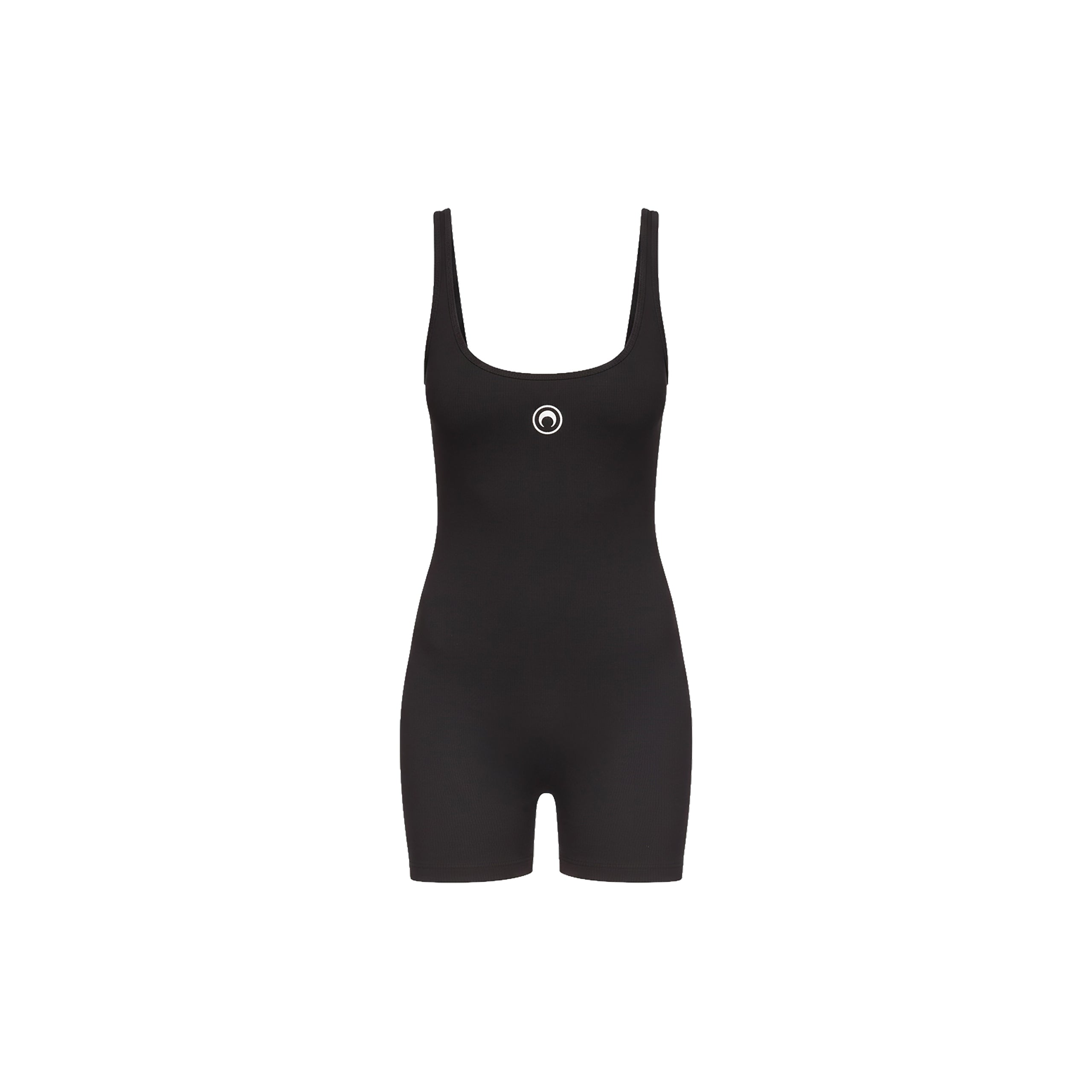 MARINE SERRE Moon Logo Ribbed Jersey Short Catsuit