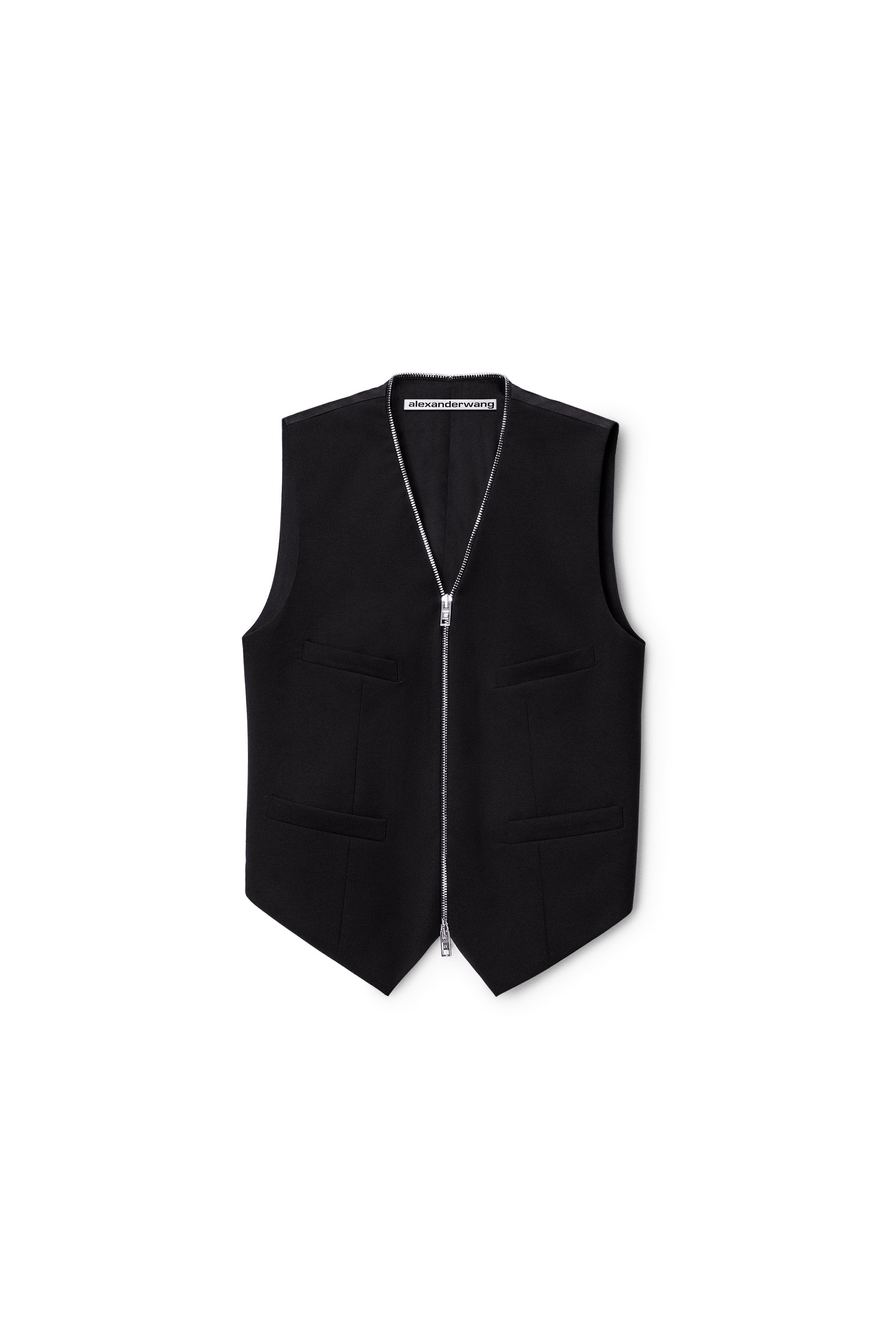 Alexander Wang Zipper Tailored Vest In Black