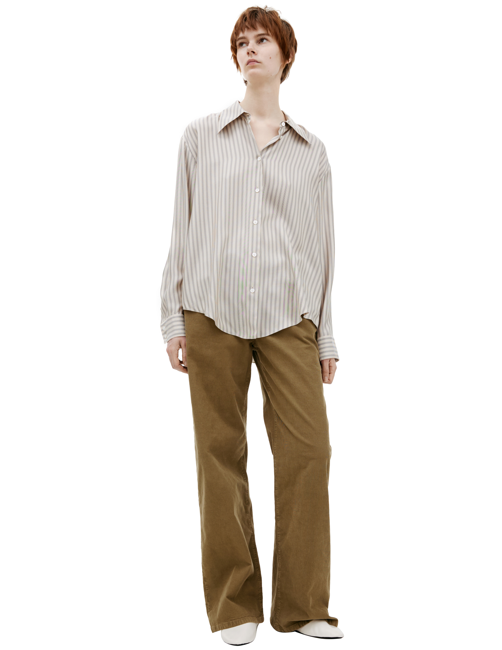 The Row Vanda Striped Long-sleeve Shirt In White