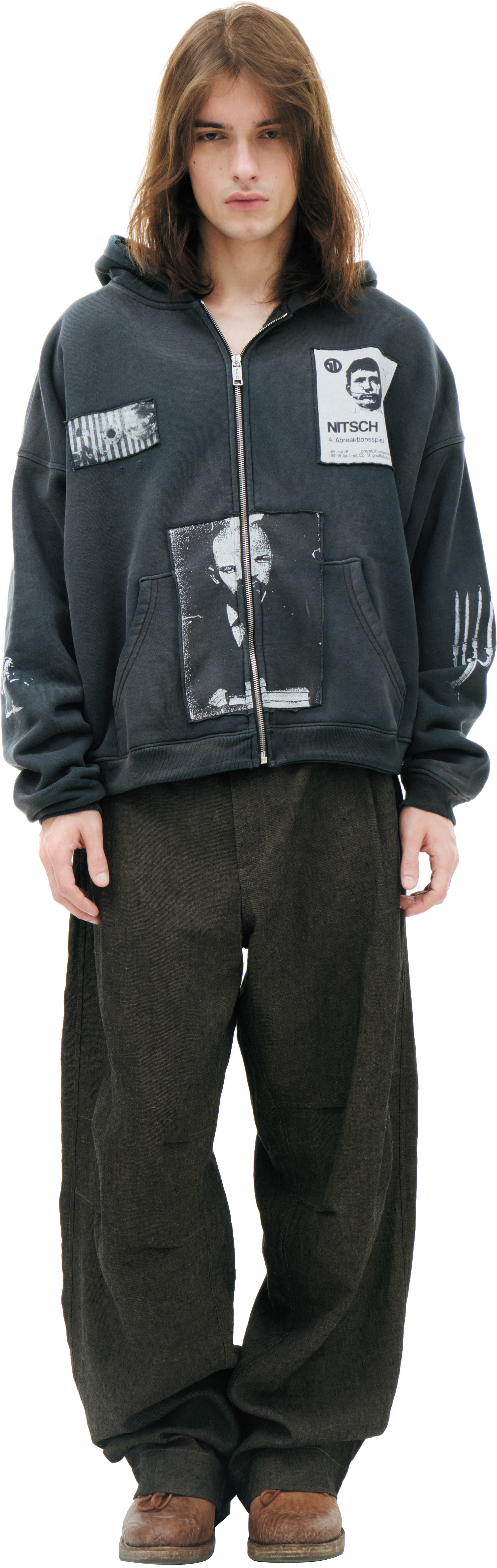 Buy Enfants Riches Déprimés men black zip-up hoodie for $2,580