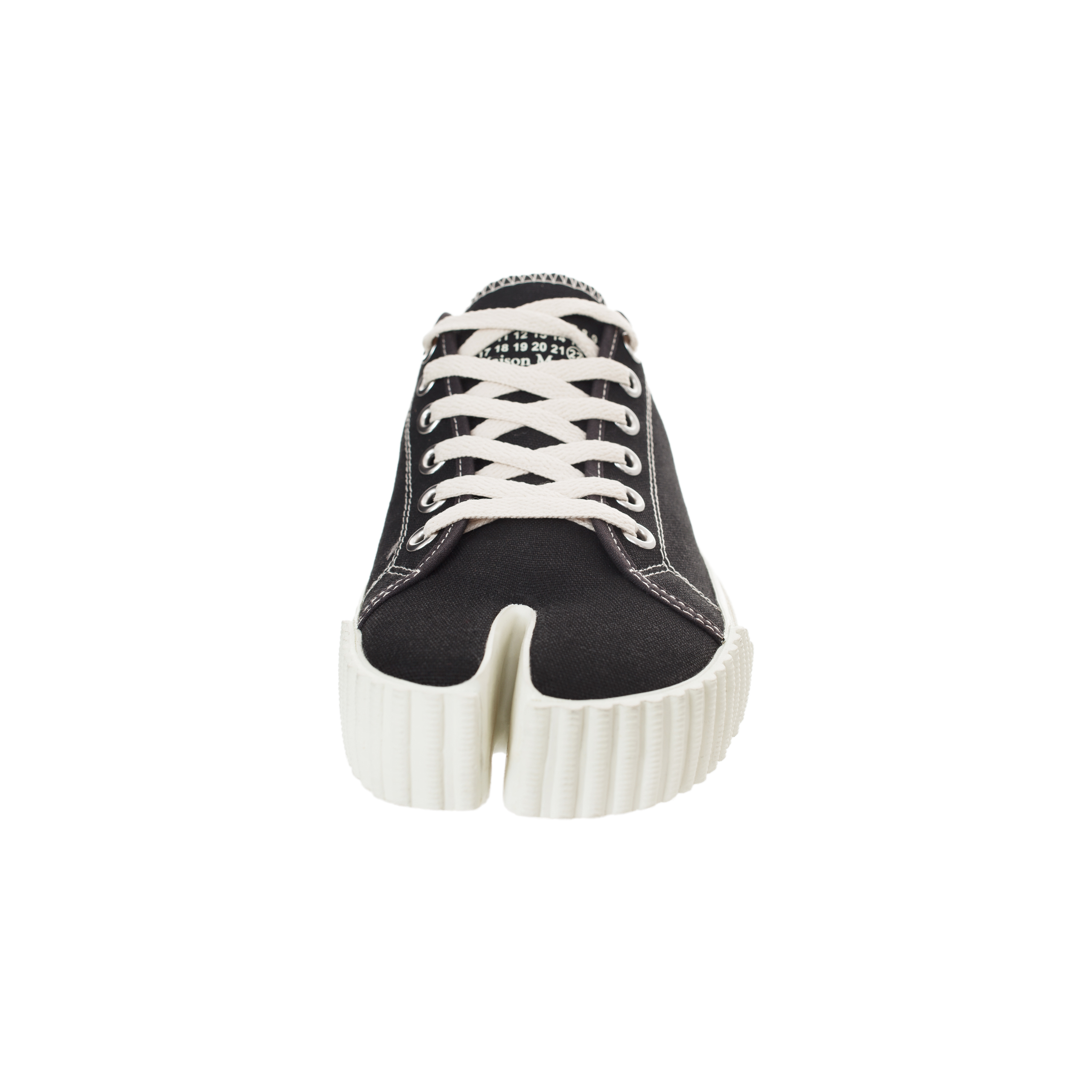 Buy Maison Margiela men black tabi sneakers for $870 online on