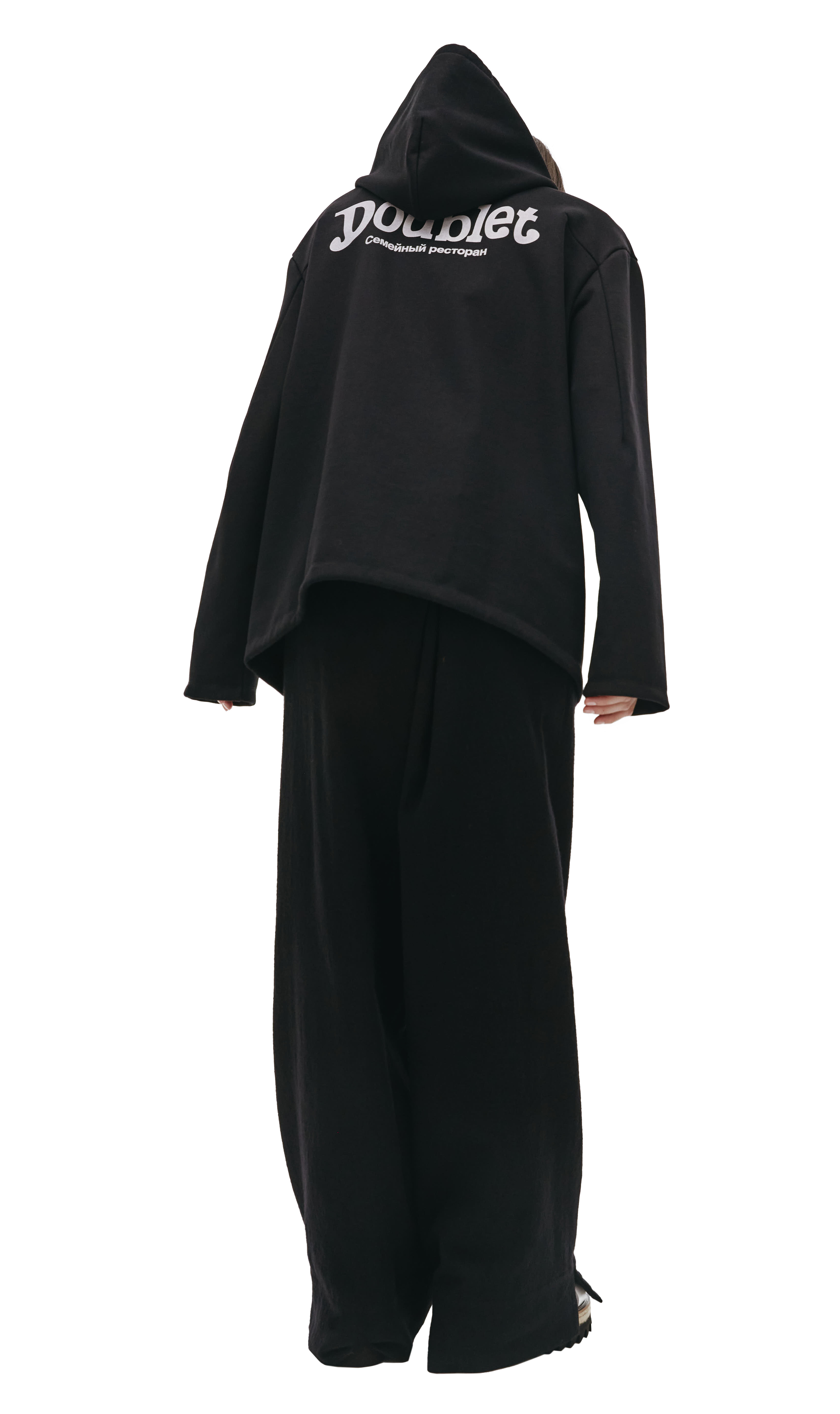 Buy Doublet women black hoodie doublet x sv for $715 online on 