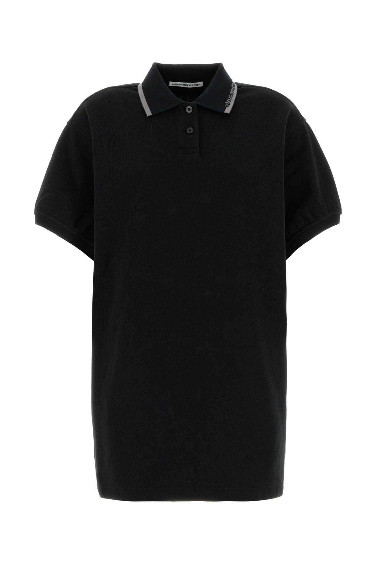 Alexander Wang Relaxed Mini Polo Dress In Black