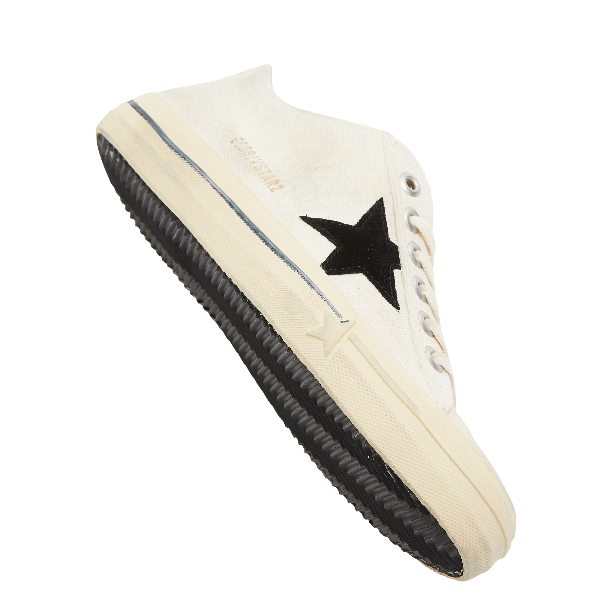 Shop Golden Goose V-star Canvas Sneakers In White