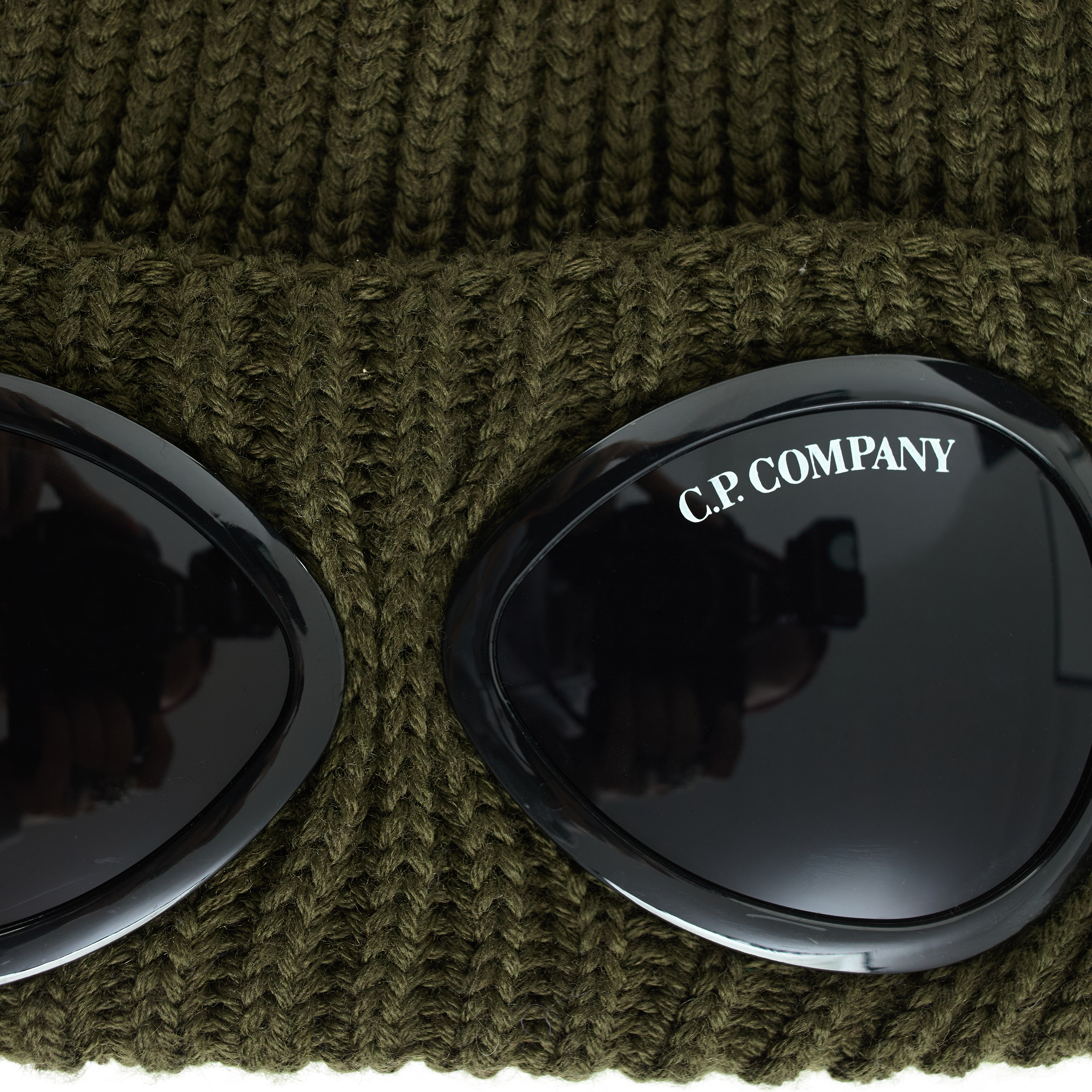 C.P. COMPANY WOOL BEANIE WITH LENSES