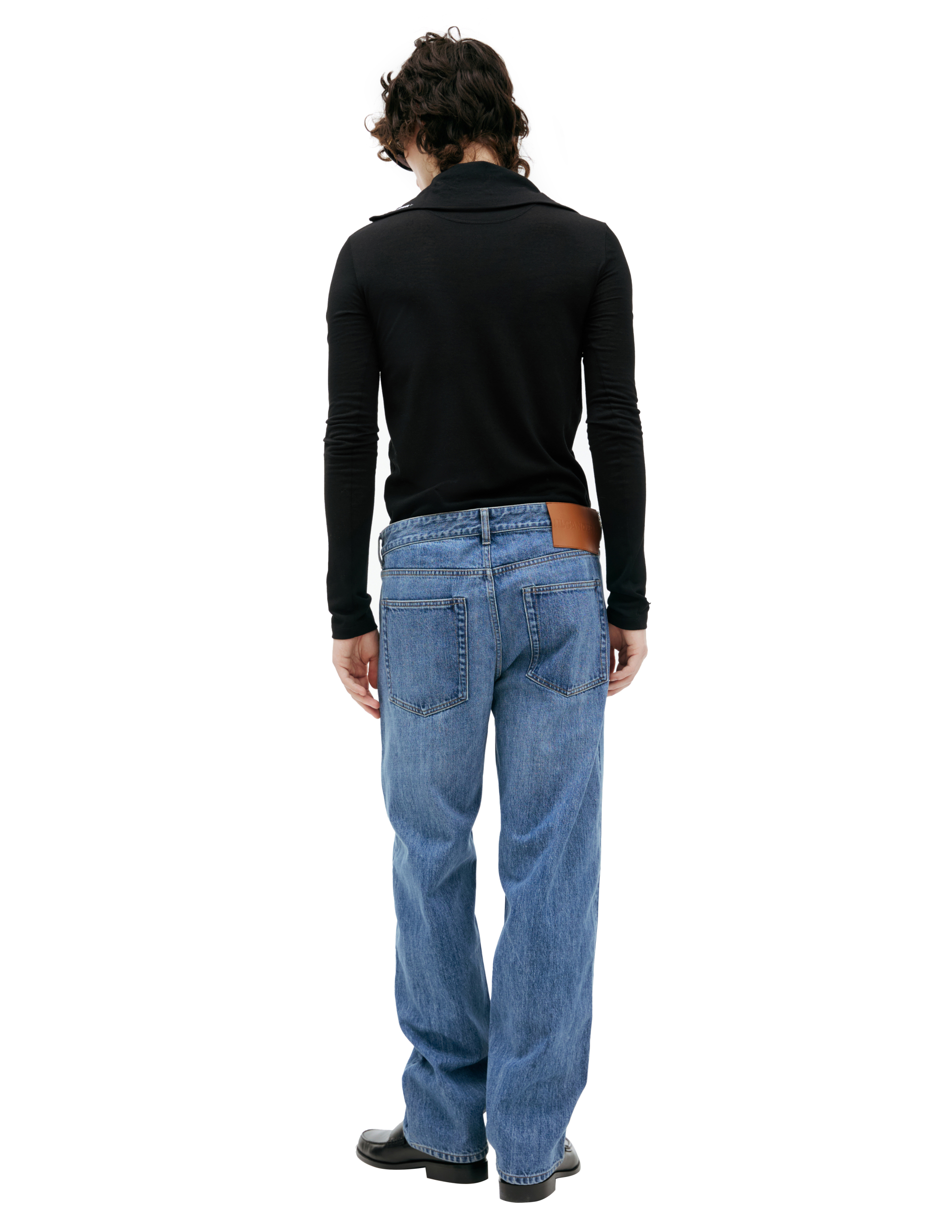 Jil Sander Straight Jeans With Patch In Blue