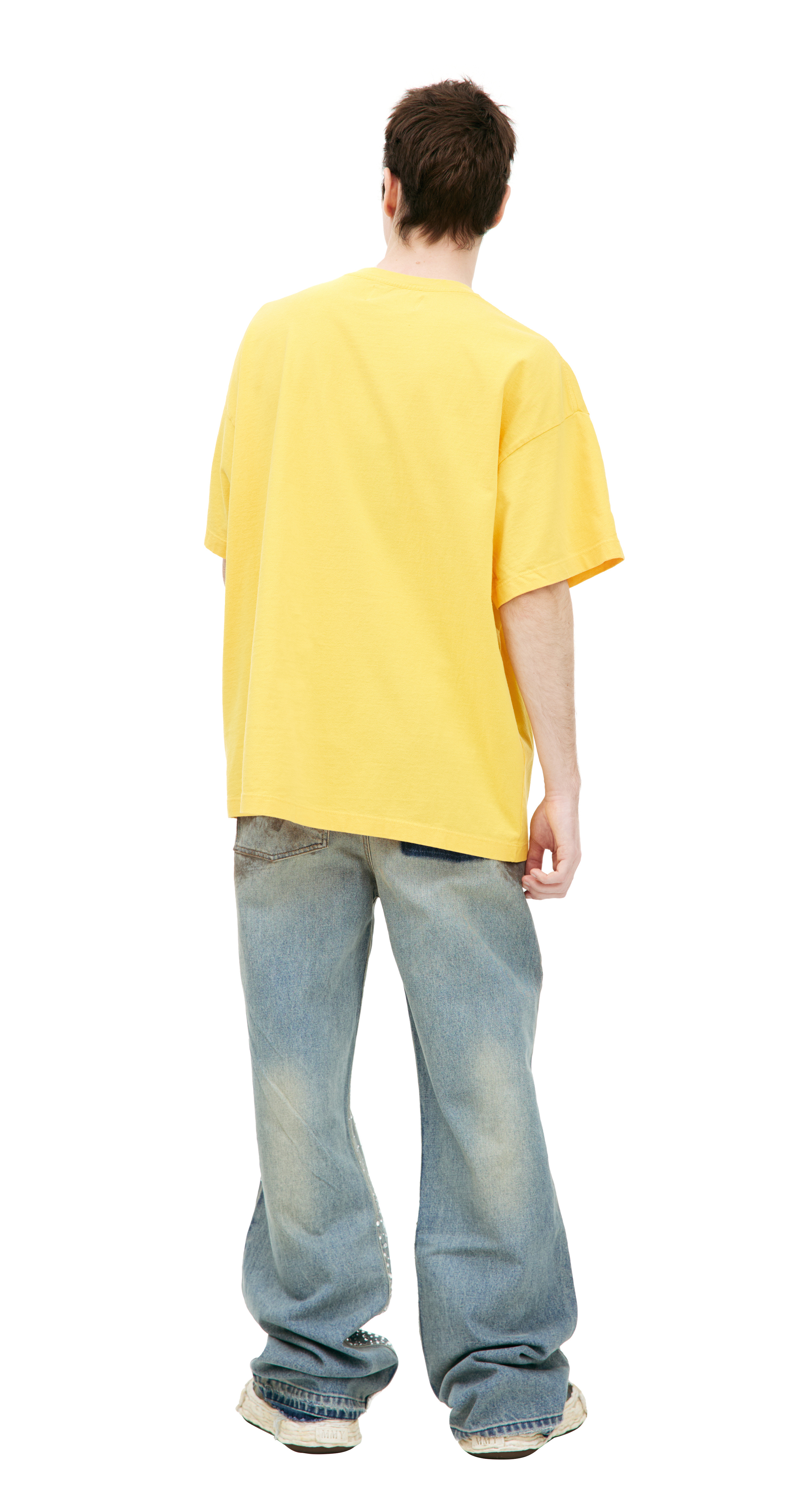 ユーキマンT yellow YUKI MAN TEE Buy Satoshi Nakamoto men yellow print t-shirt for €256