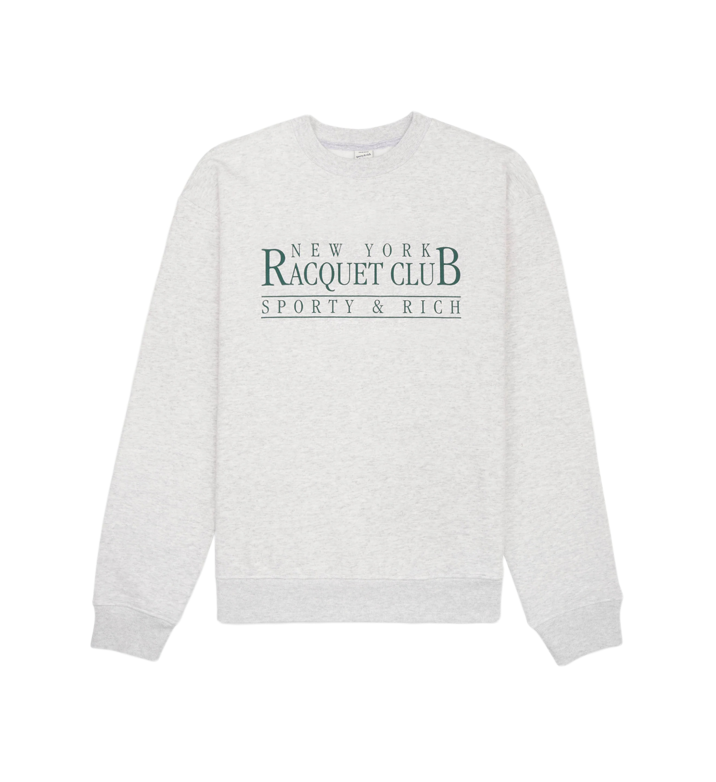 Sporty And Rich Ny Racquet Club Logo-print Mélange Sweatshirt In Grey