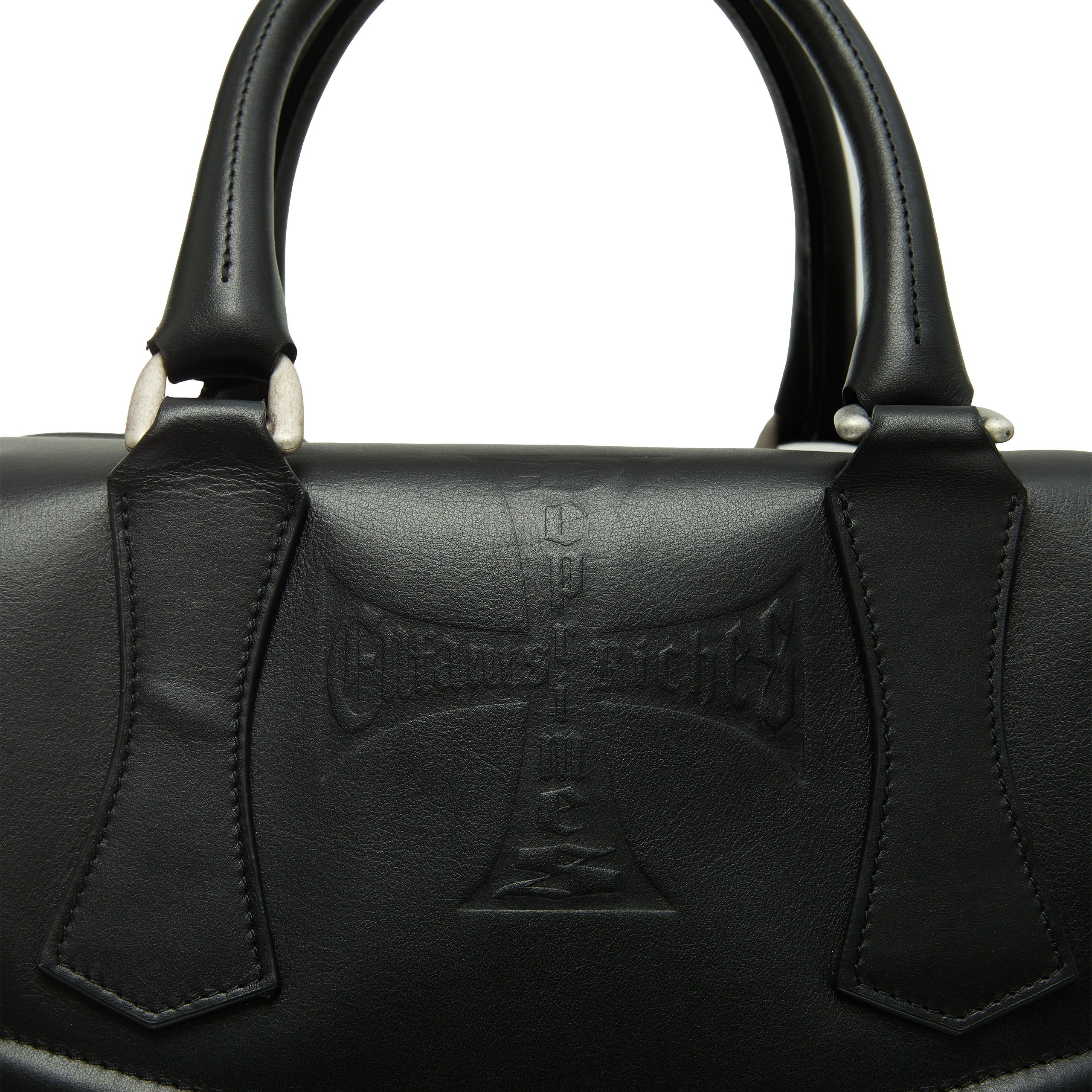 Enfants Riches Deprimes Leather Bowling Bag With Logo In Black