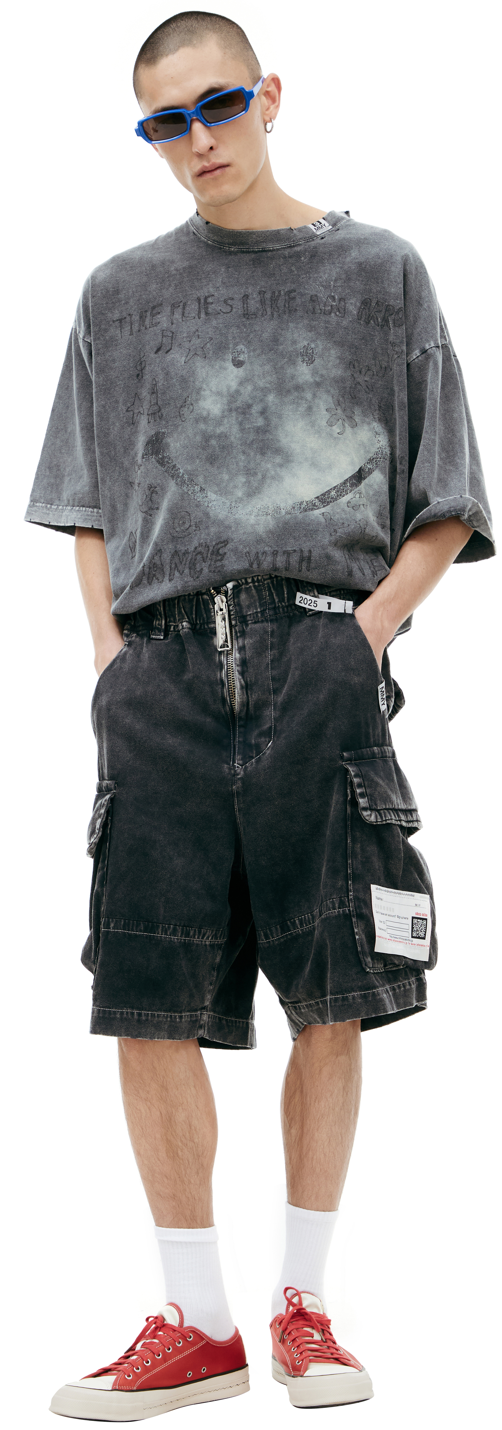 Buy Maison Mihara Yasuhiro men black cargo shorts with patch