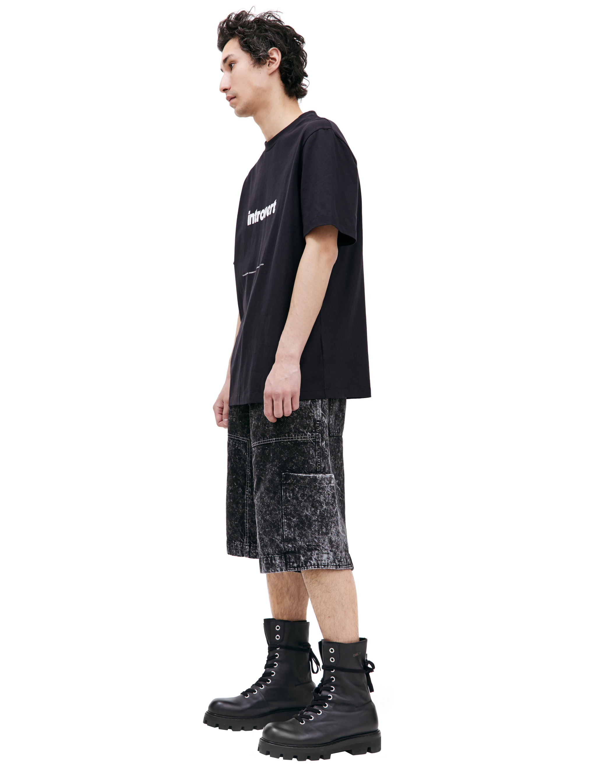 Shop Oamc Introvert Printed T-shirt In Black