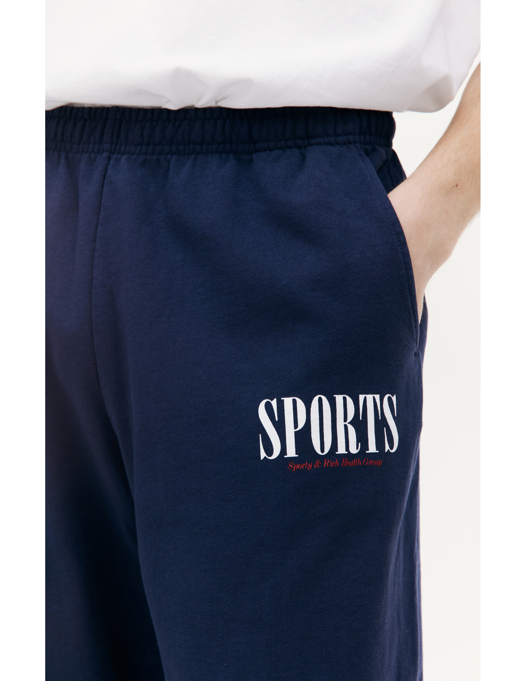 Shop Sporty And Rich 'health Club' Printed Sweatpants In Navy Blue