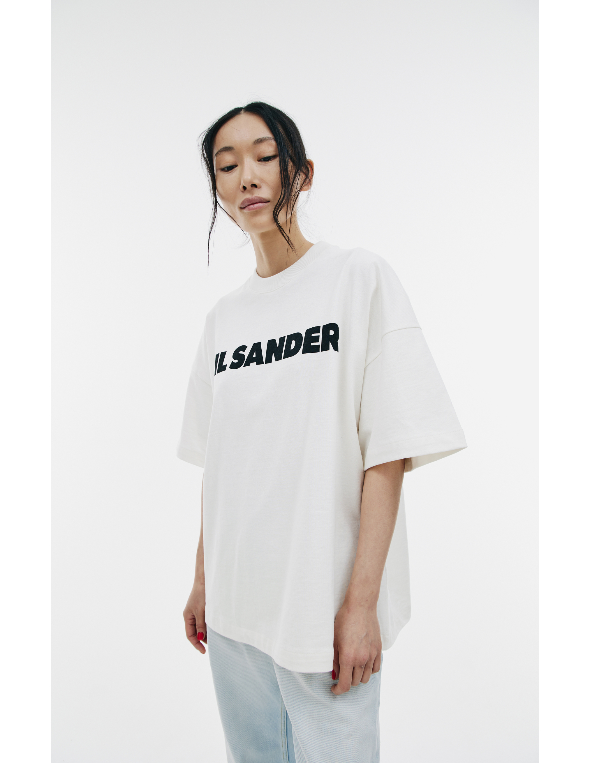 Shop Jil Sander Logo Printed T-shirt In White