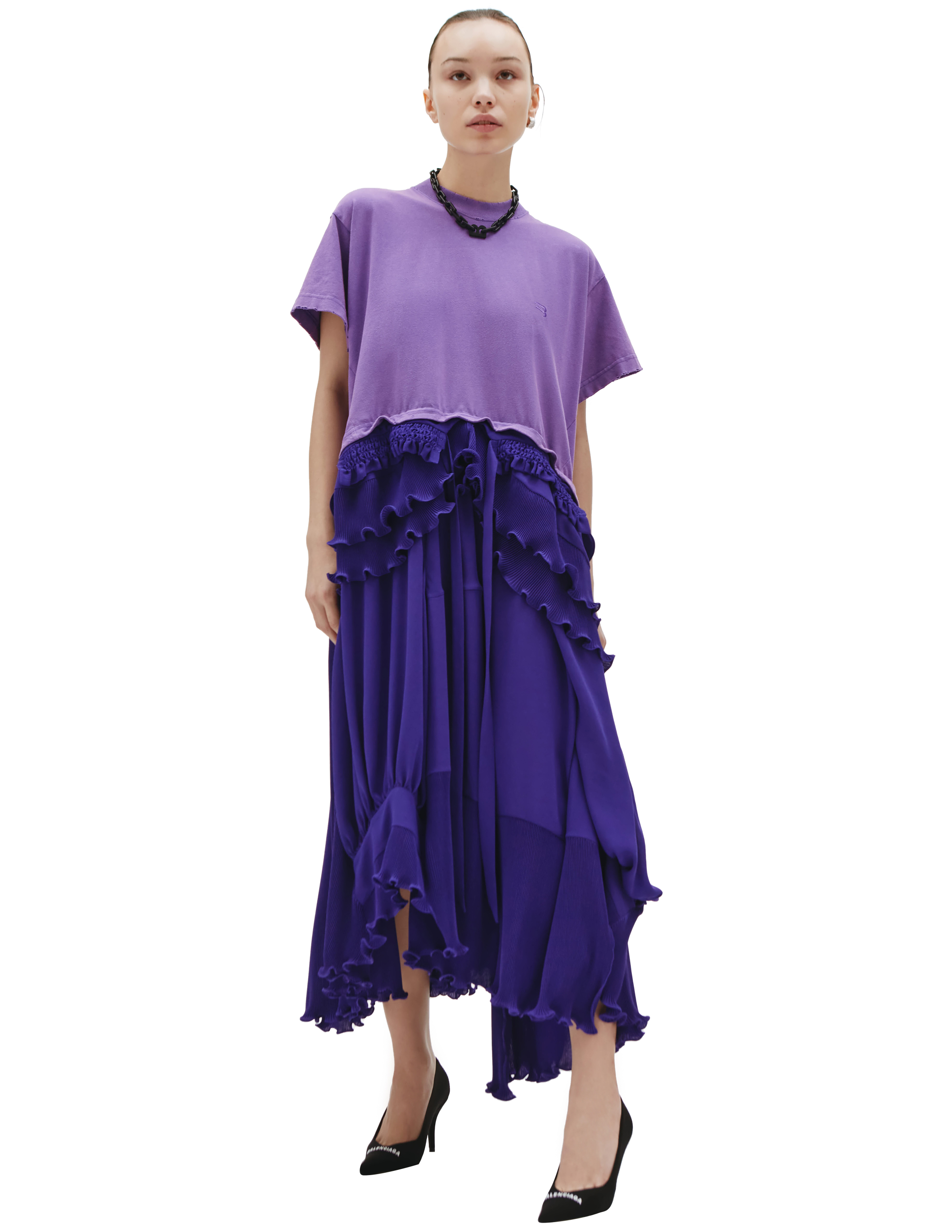 Balenciaga Sporty B T-Shirt Dress in purple