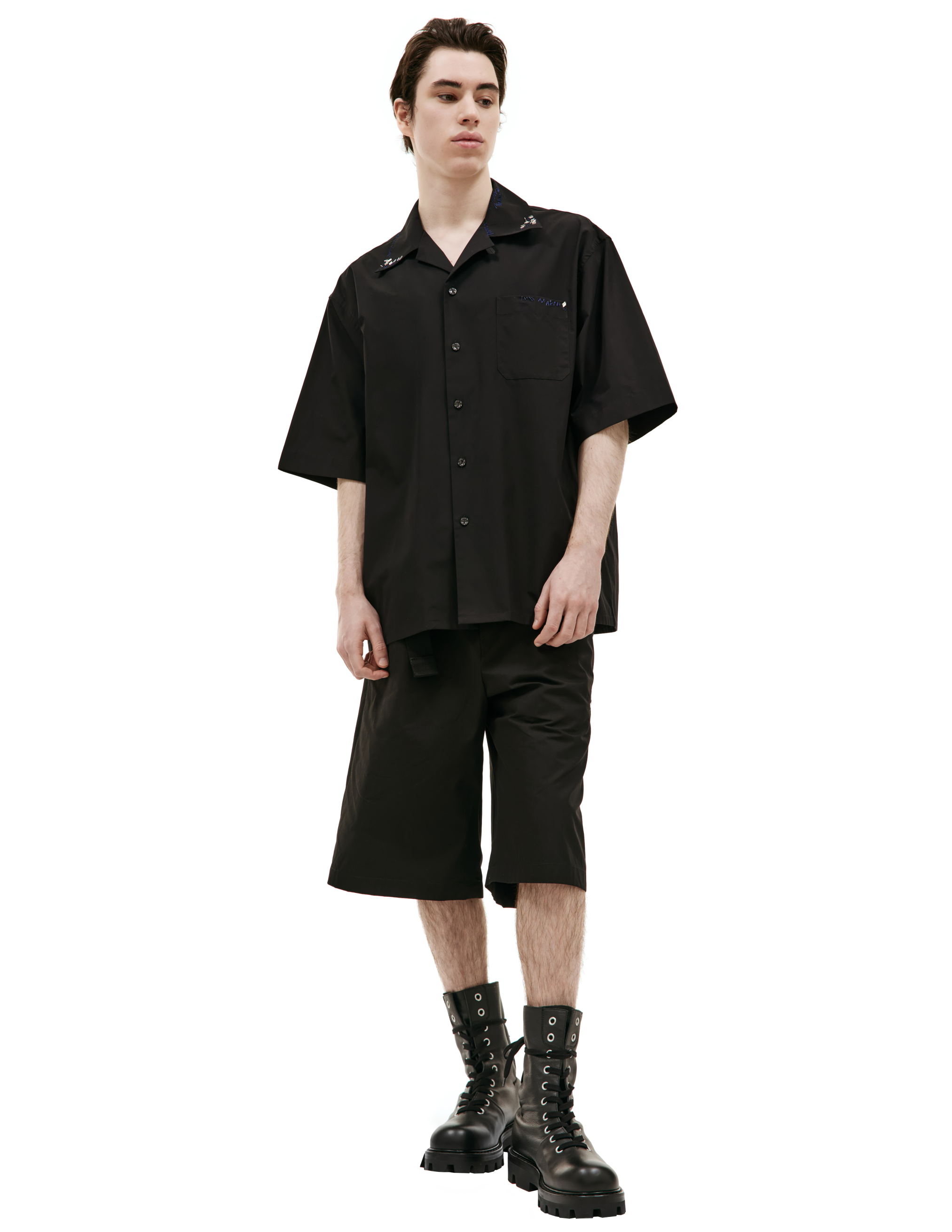 Shop Marni Short Sleeved Shirt In Black