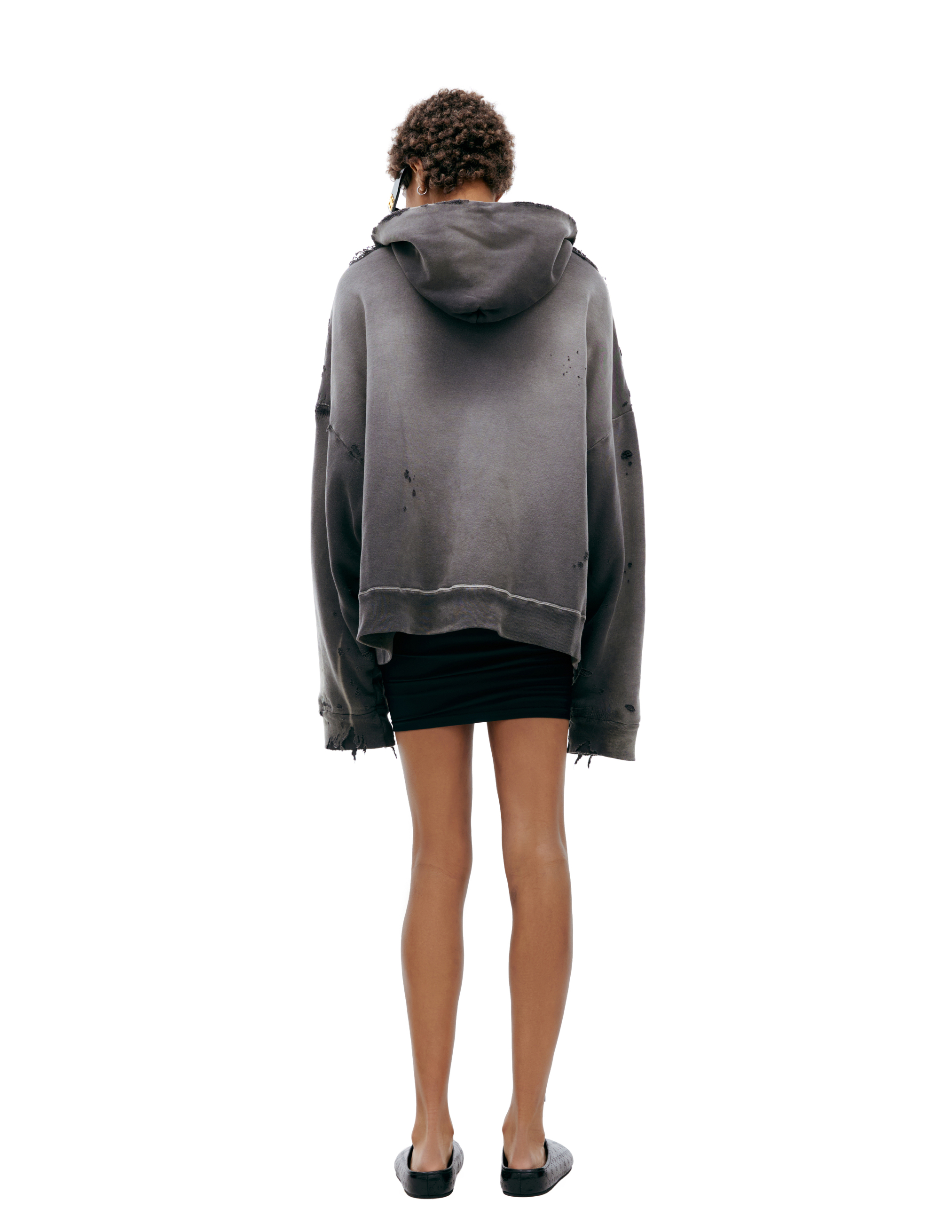 Saint Mxxxxxx Hoodie With Ripped Effect In Grey