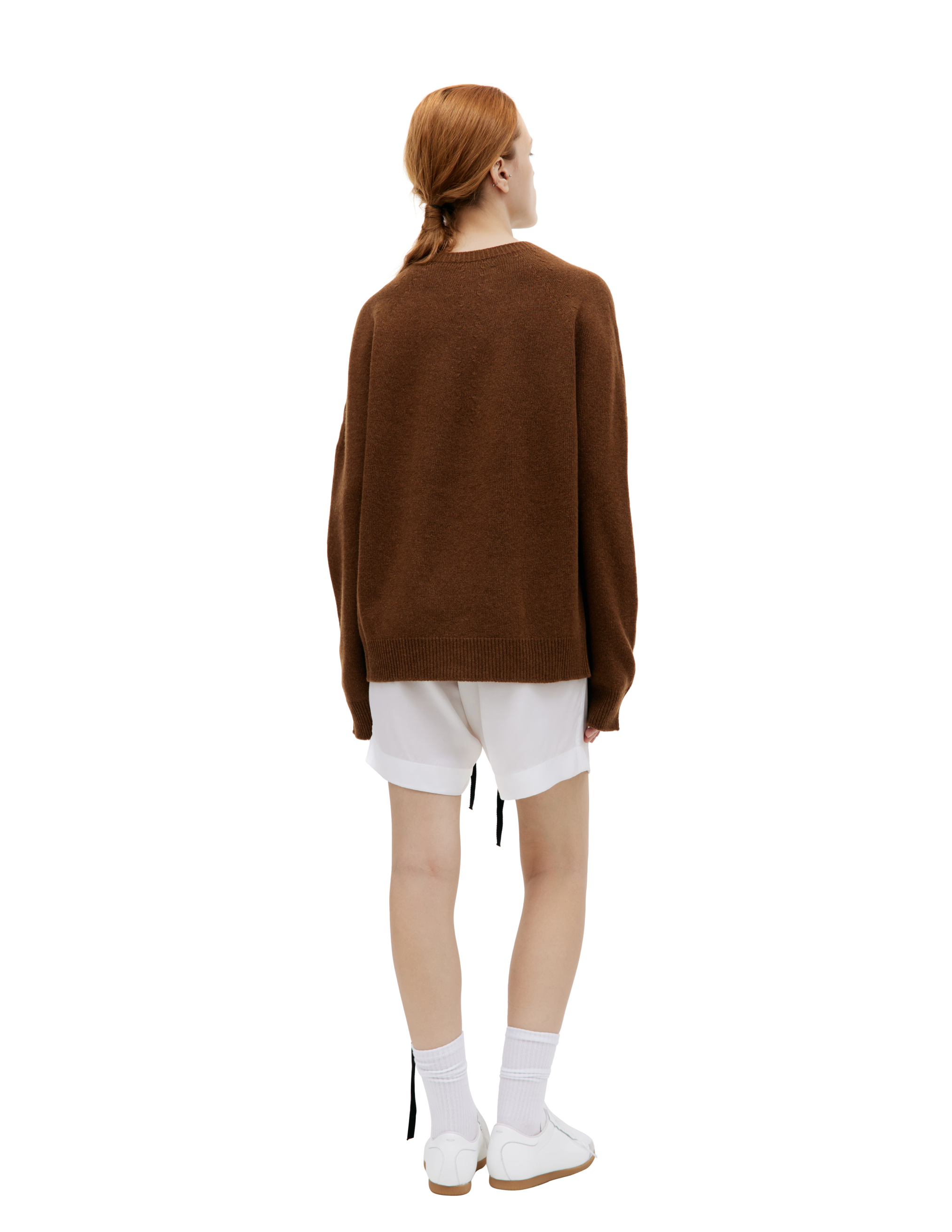 Shop Jil Sander Brown Crewneck Sweater