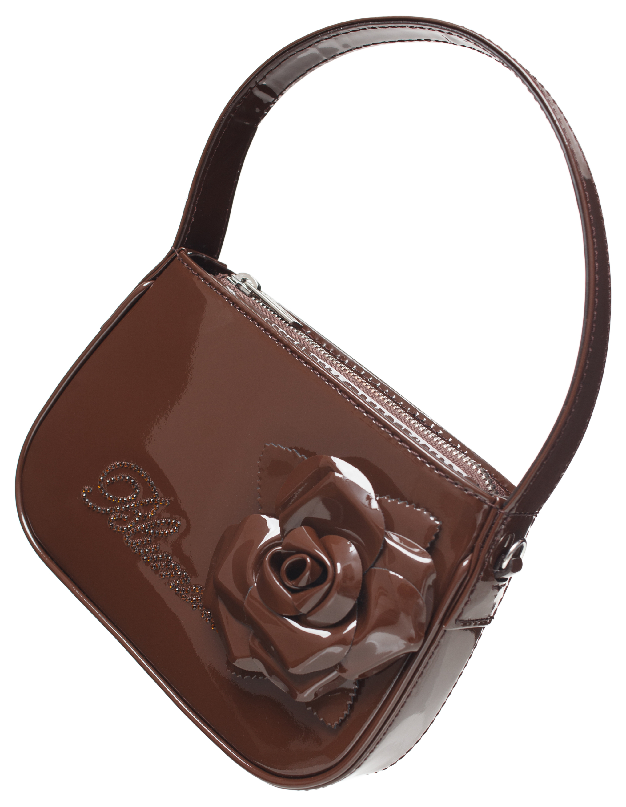 Blumarine Borsa Mini Bag With Rose In Brown