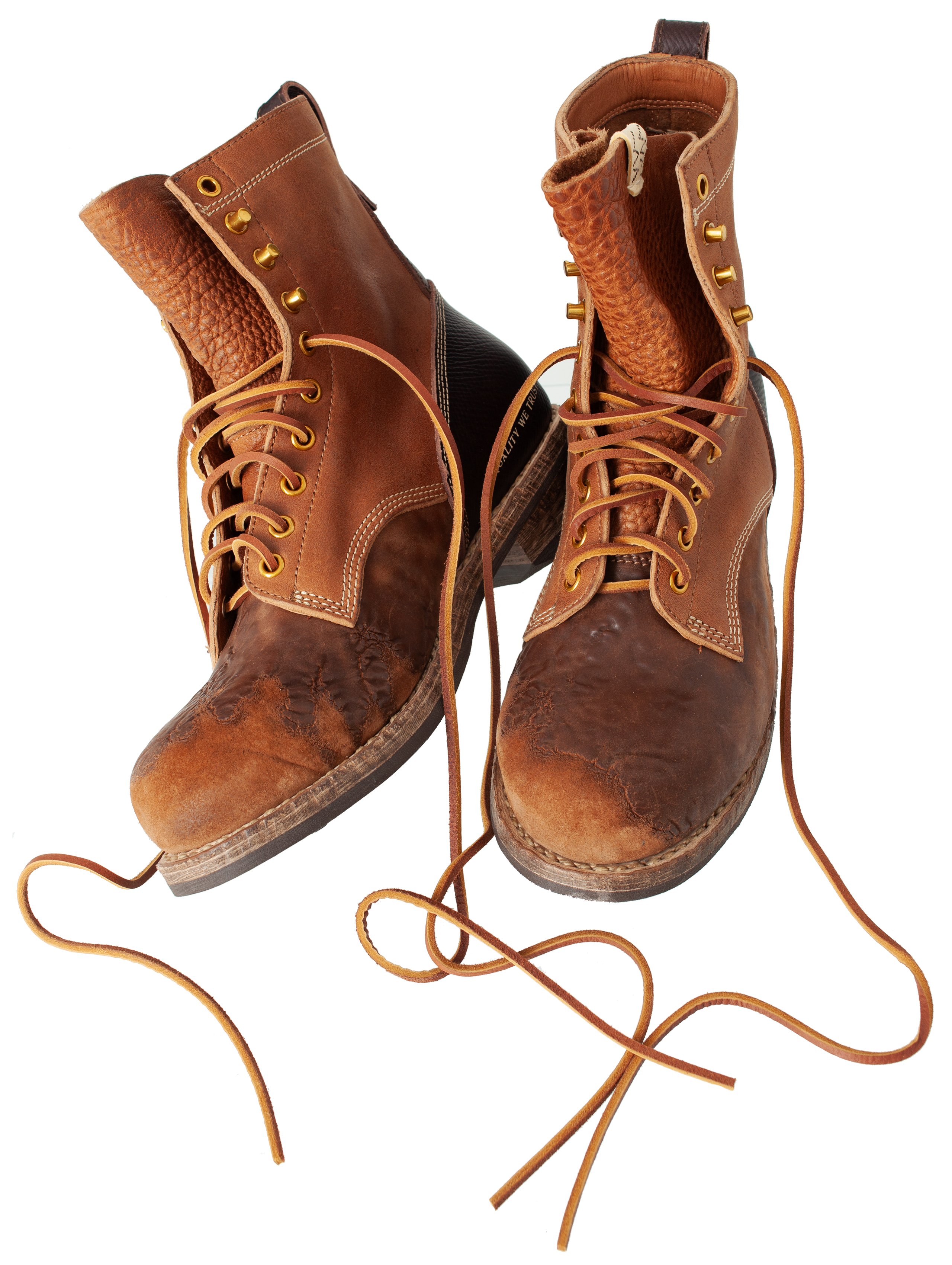 Buy visvim men brown poundmaker folk leather boots for $1,670