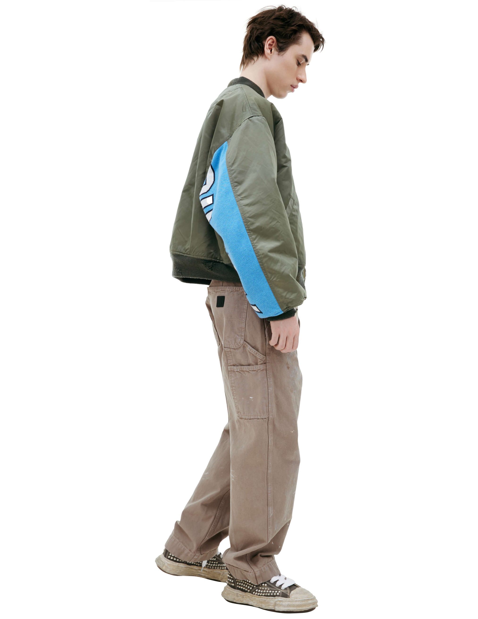 Saint Mxxxxxx Jacket With Sleeve Inserts In Khaki