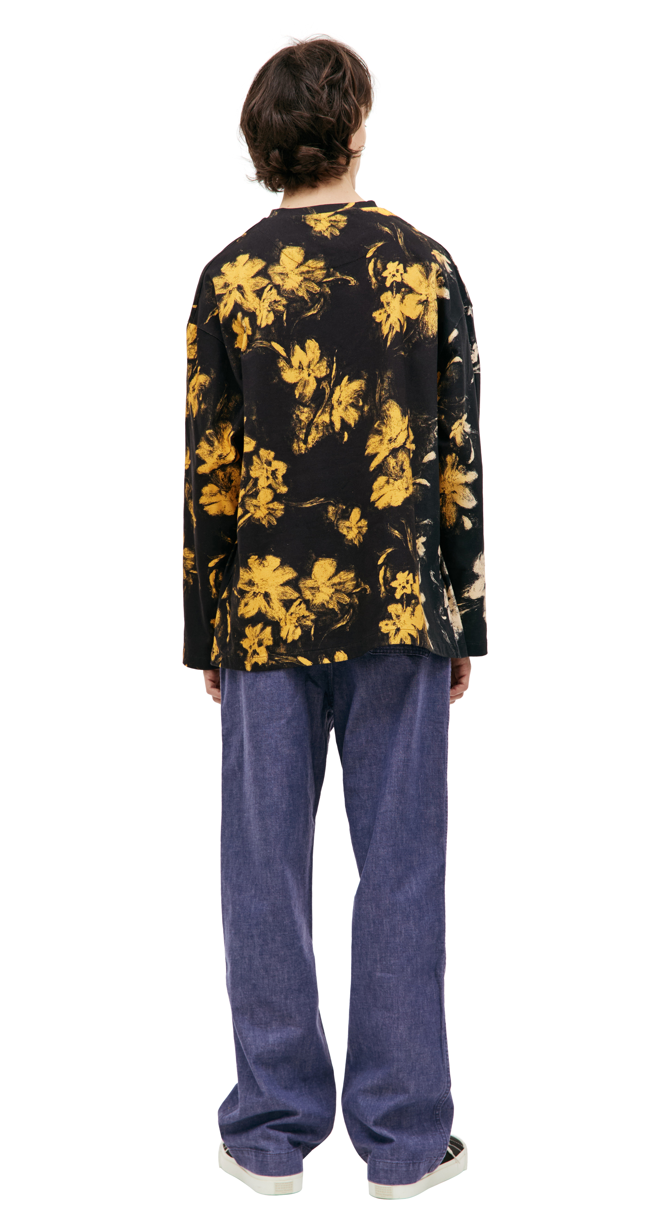 Buy Jil Sander men multicolor floral print cotton longsleeve